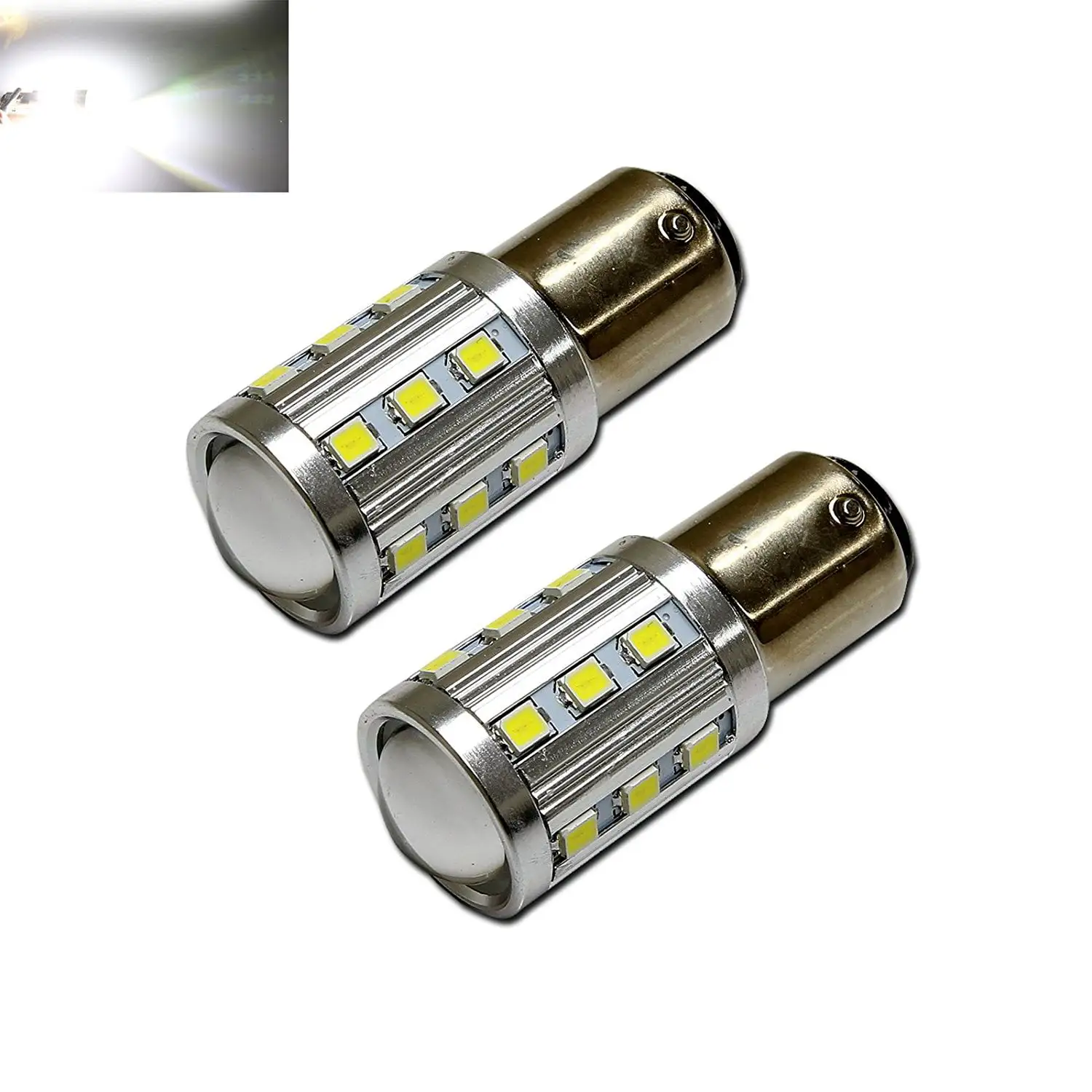 1157 White High Power 2835 Chip 22-LED Turn Signal/Brake/Tail/Reverse/Parking Light Bulbs (1157. White)