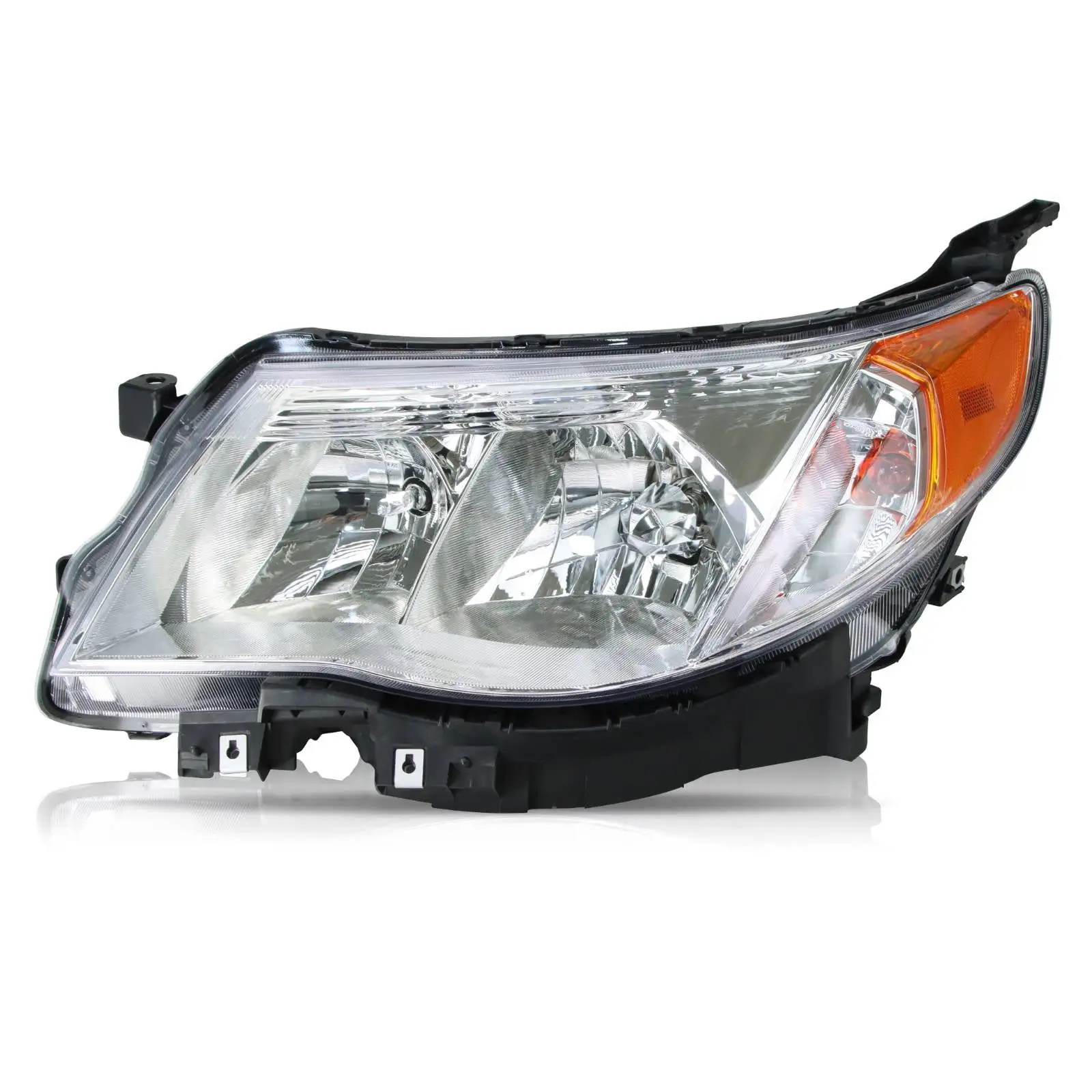 1 Left Headlight Assembly for 09-13 Subaru Forester Driver Side Chrome Housing