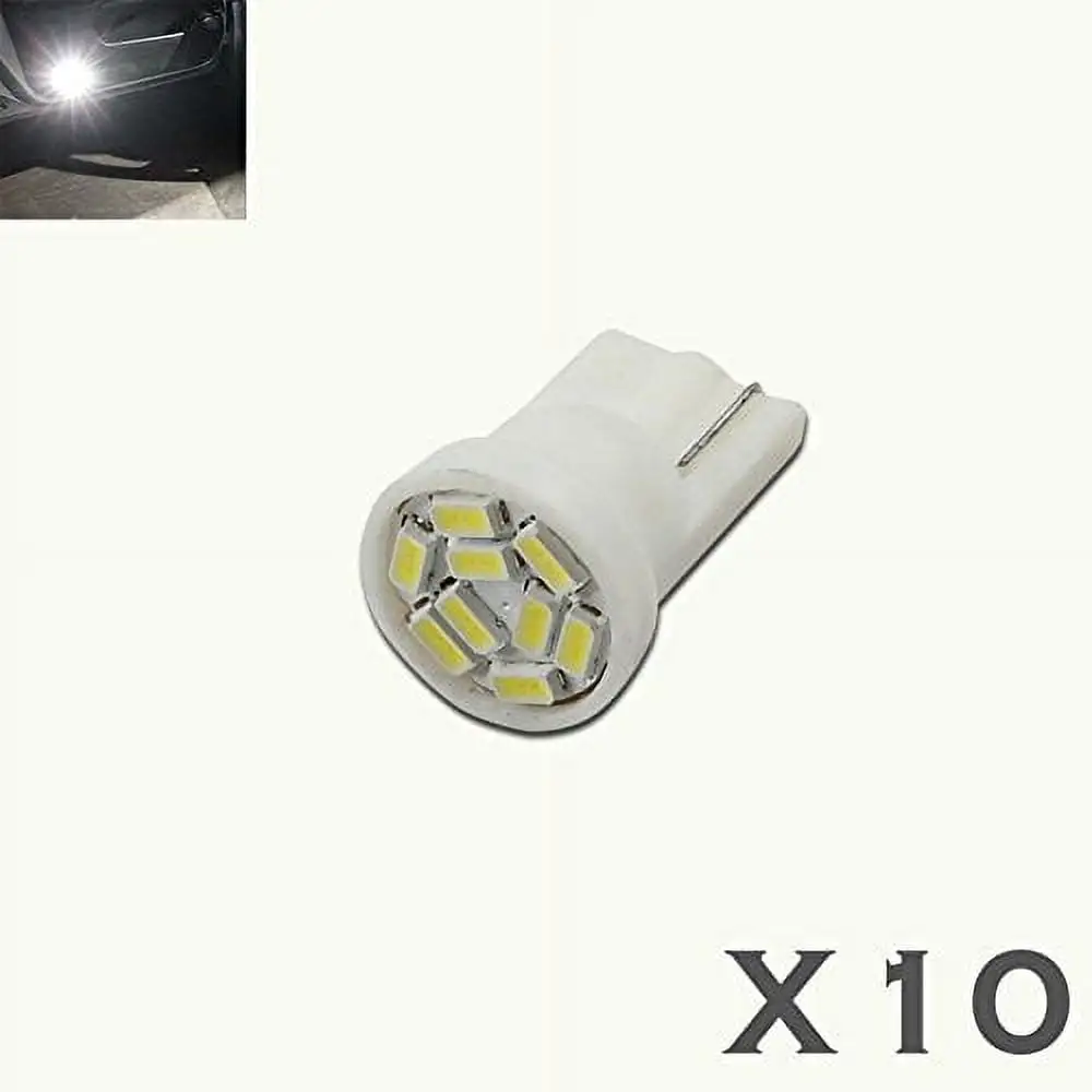 10 X High Power 3014 Chip LED T10 921 License Plate Interior SMD Light Bulbs White