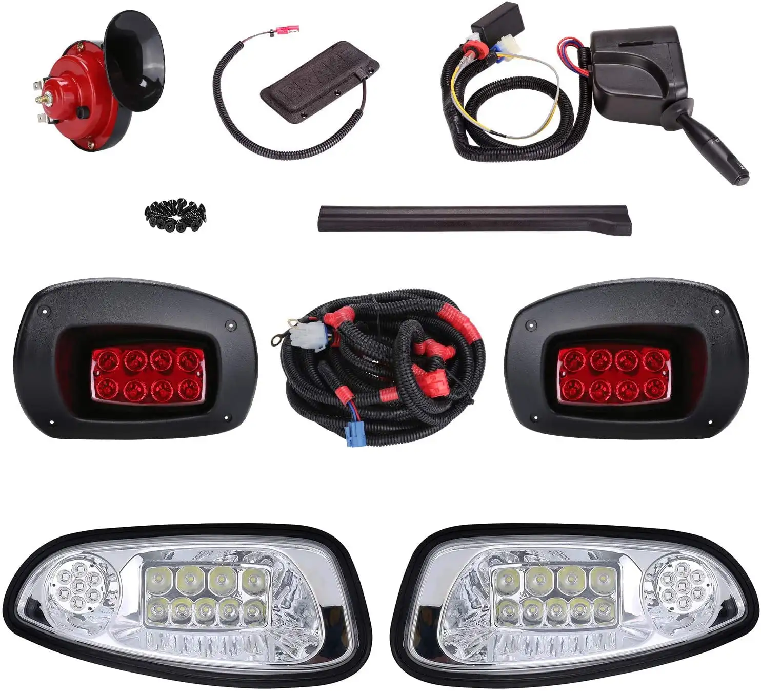 10L0L Golf Cart Headlights and Tail Light Kits for EZGO RXV 2008-2015. With Lights Harness. 12 Volts LED Golf Cart Lights. Deluxe Golf Cart Accessories