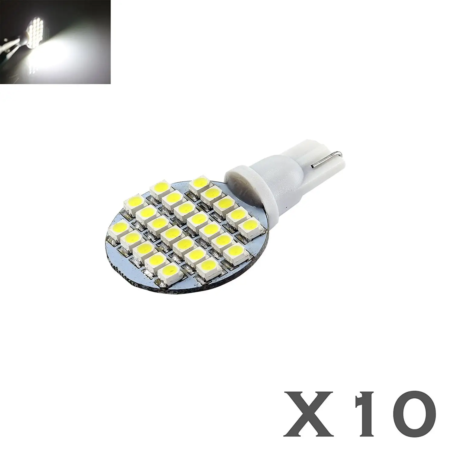 10X T10/921/194 White RV Trailer Interior 12V LED Light Bulbs 24 SMD