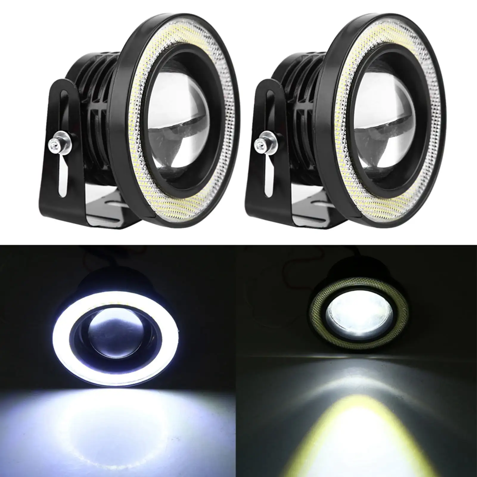 10w Fog Lights Universal 2pcs 10W LED COB Daytime Running Light Car Vehicle Fog Lights 3.0in