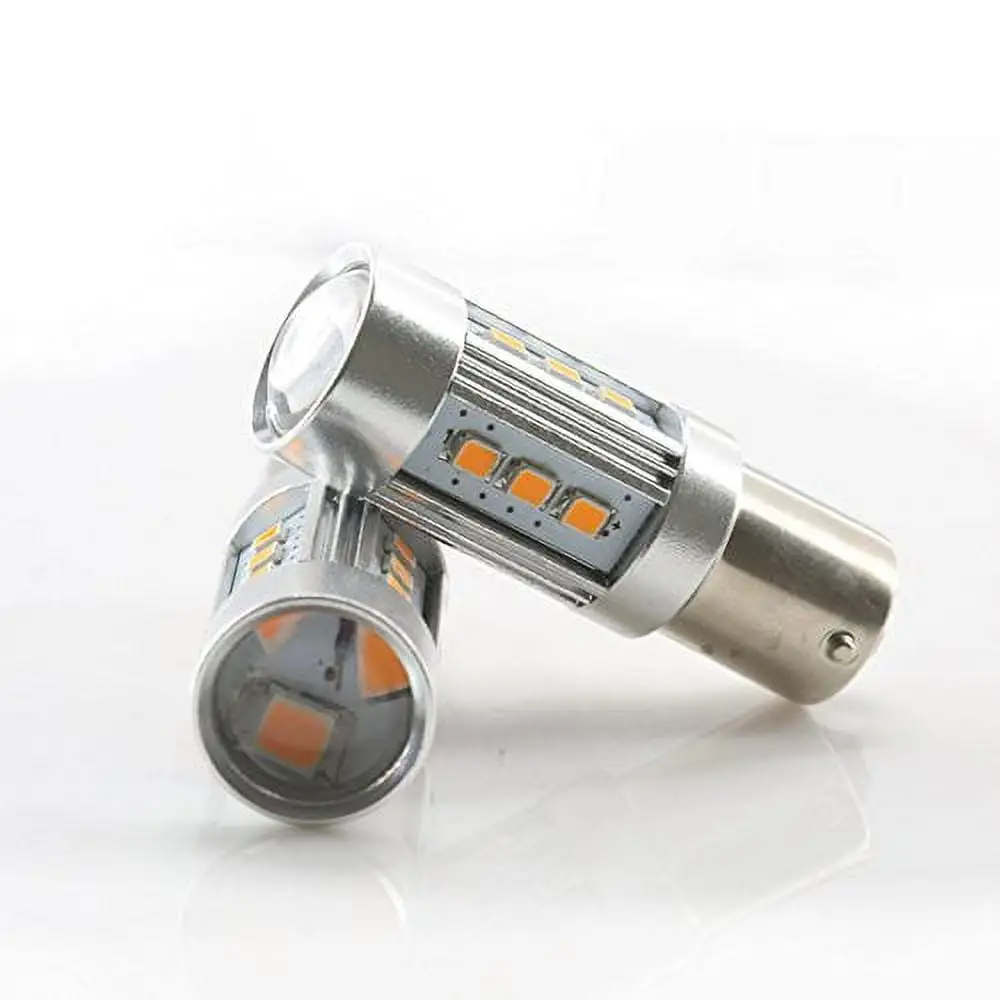 1156 Amber Yellow High Power Projector 2835 Chip 15-LED Turn Signal/Parking Light Bulbs (1156. Yellow)