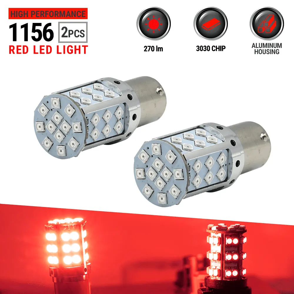 1156 High Power LED Red Turn Signal Brake Tail Light Bulbs