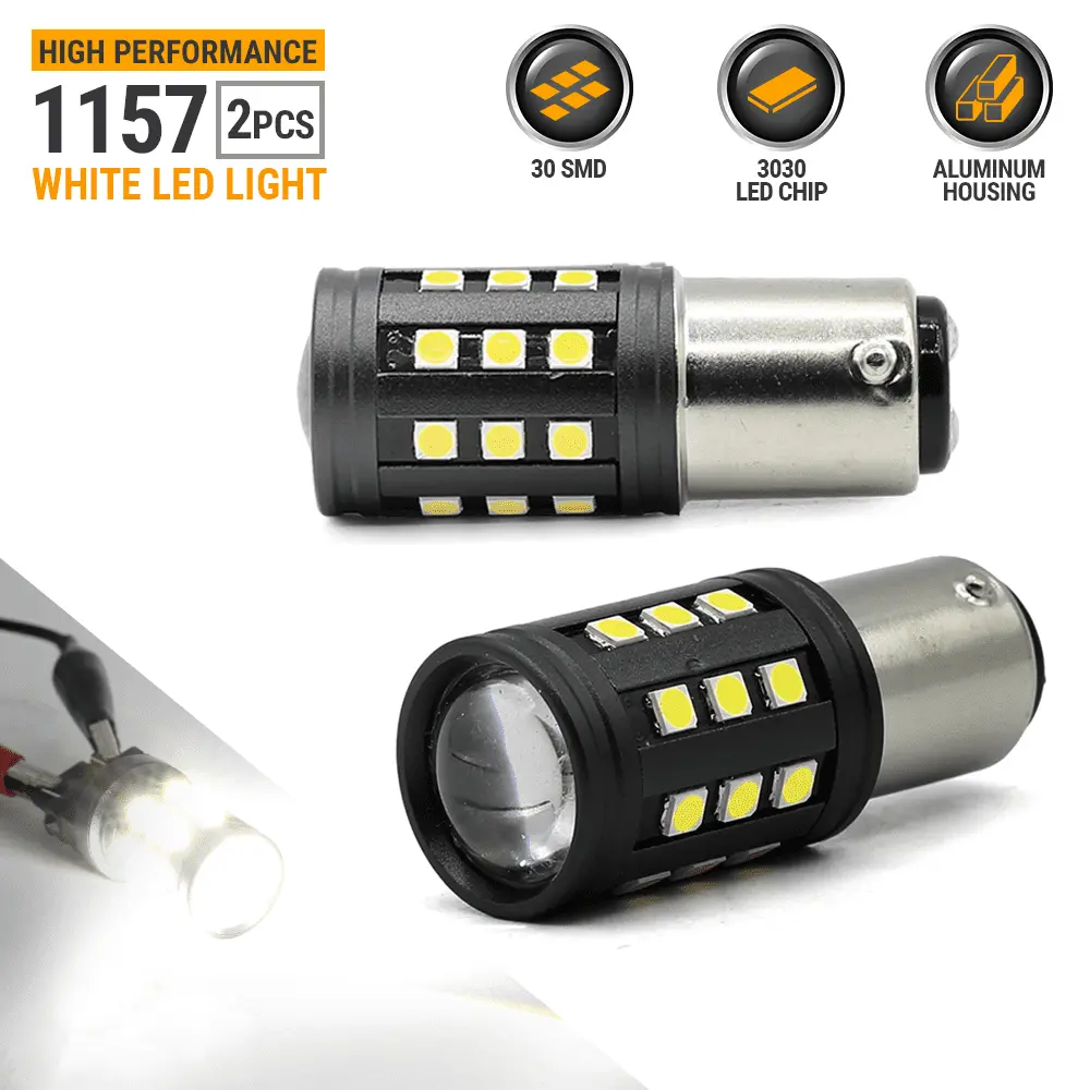 1157 1550 Lumens High Power LED White Reverse Backup Running Light Bulbs