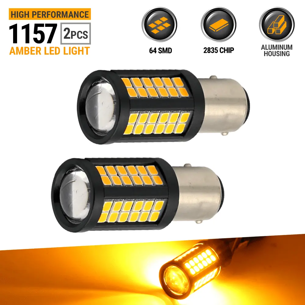 1157 BAY15D Yellow 2-Bulb LED Turn Signal light bulbs