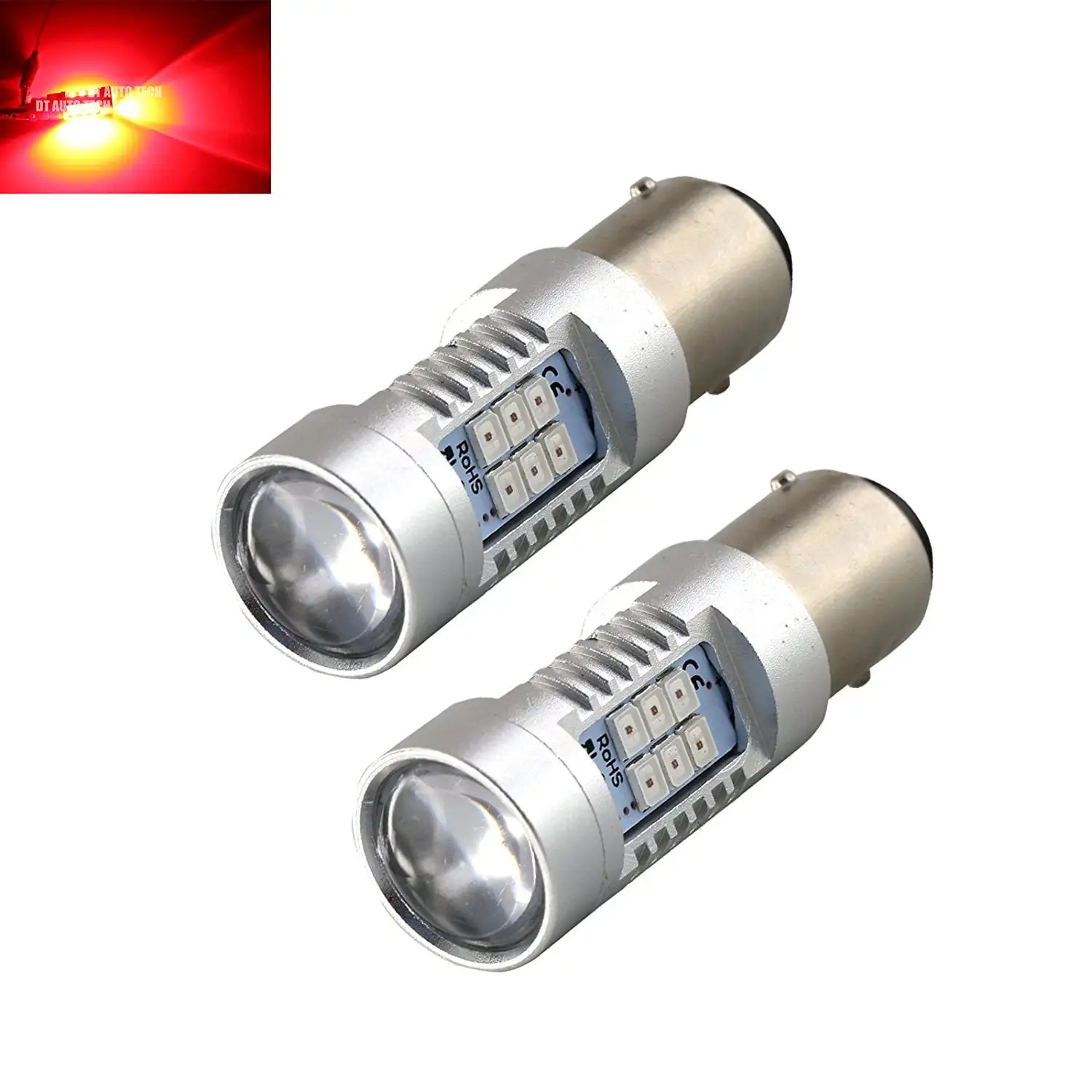 1157 Red 50W High Power 3535 Chip LED Projector Turn Signal/Brake/Tail Light Bulbs (1157. Red)