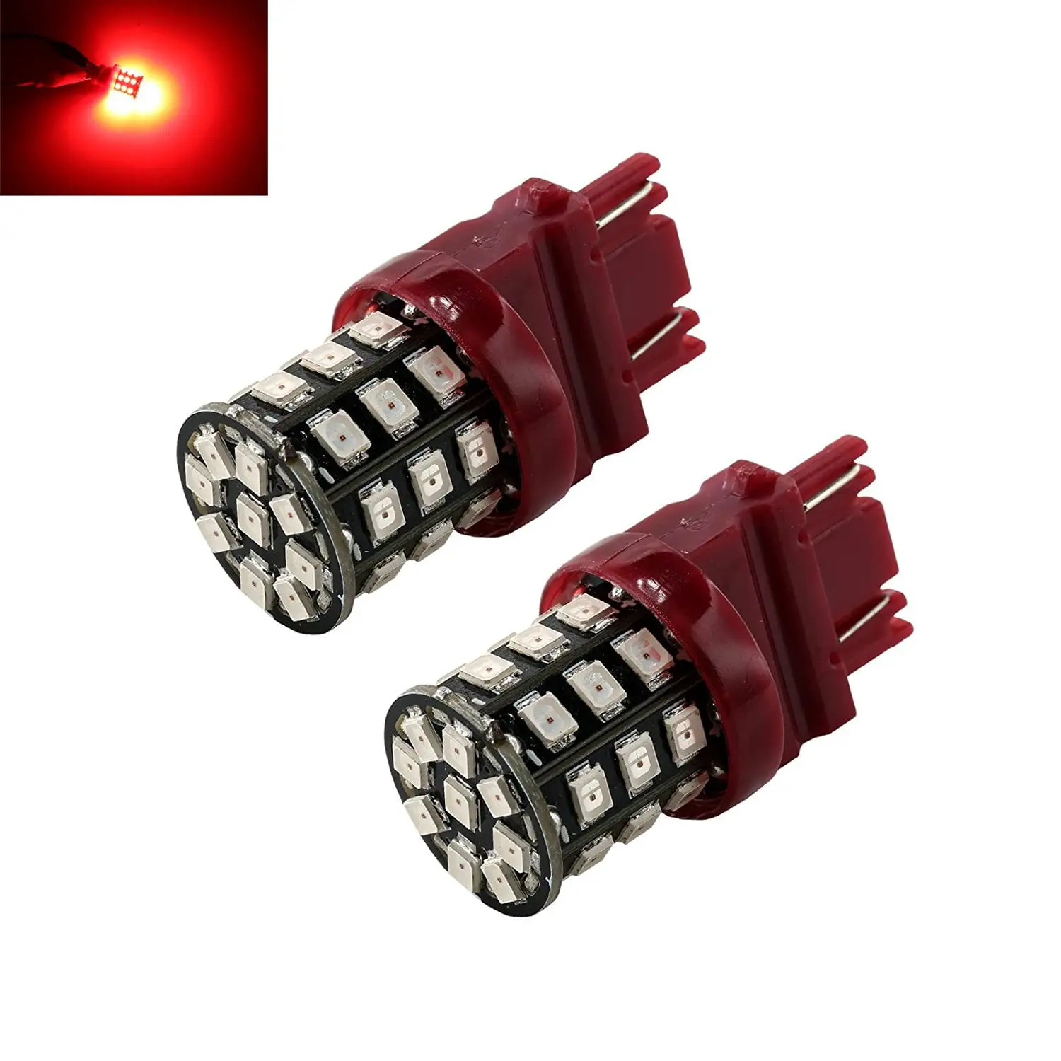 3157 Red High Power 2835 Chip 33-LED Turn Signal/Brake/Tail Light Bulbs (3157. Red) ?