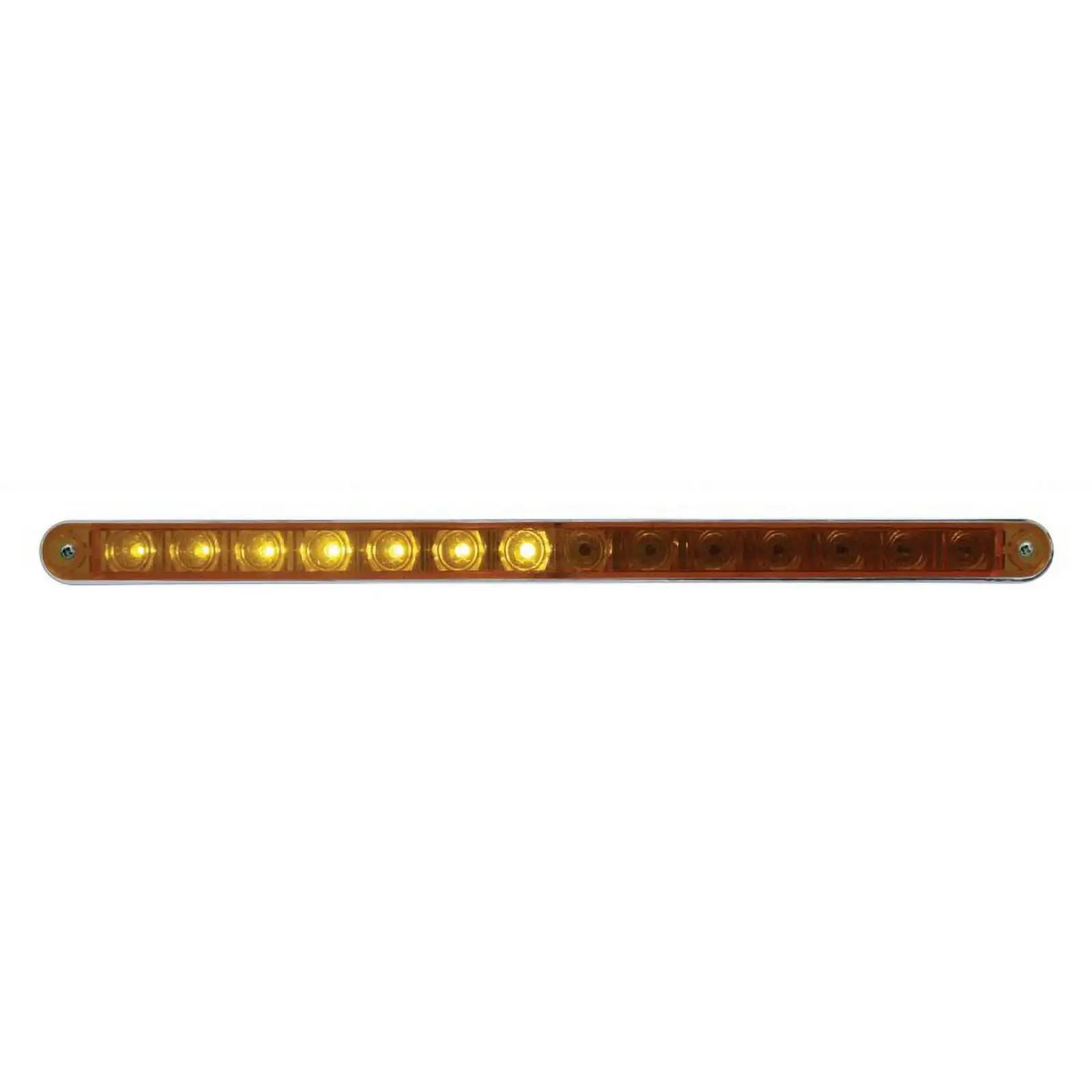 14 LED 12 Sequential Light Bar w/Bezel - Amber LED/Amber Lens