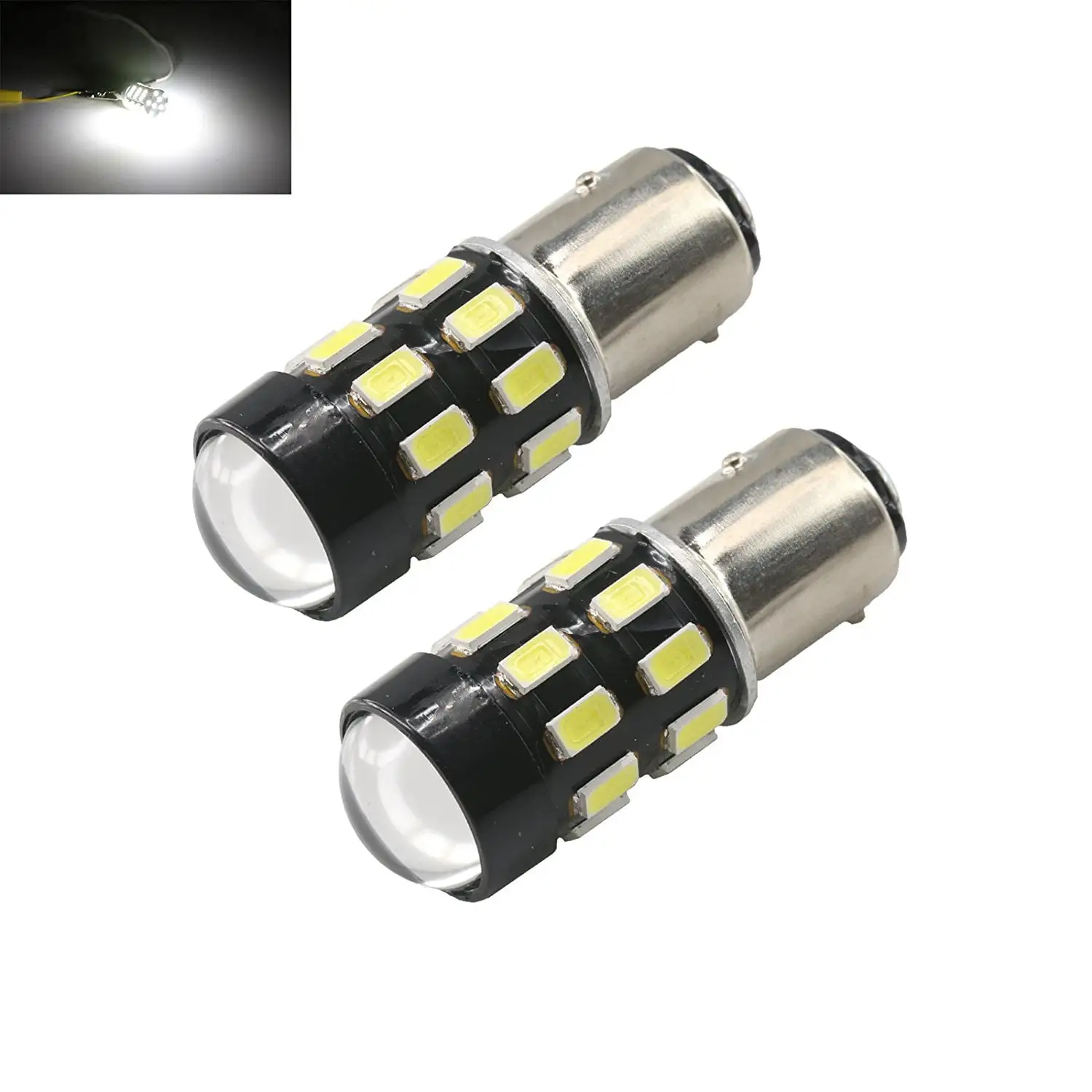 1156 White High Power 5630 Chip 24-SMD Turn Signal/Brake/Tail/Reverse/Parking Light Bulbs (1156. White)