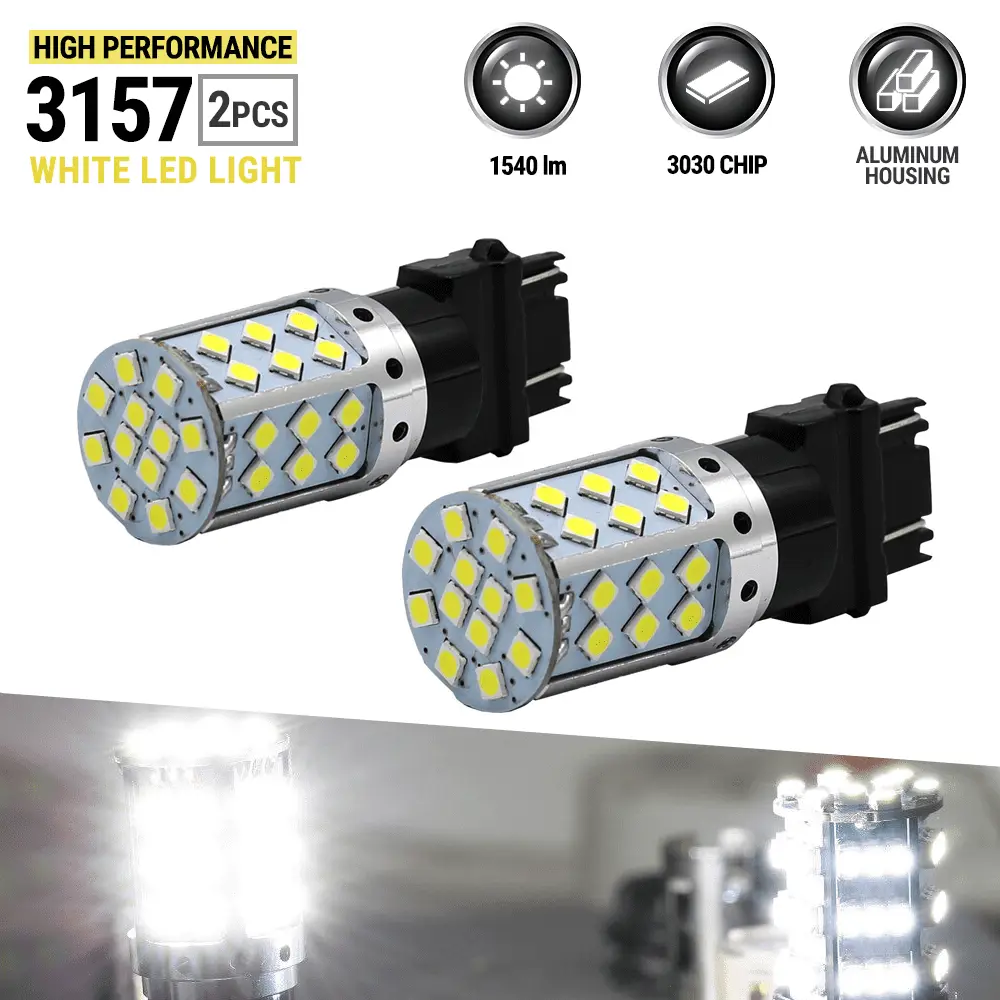 1550 Lumens 3157 50W High Power LED 6000K White Daytime Running Light Bulbs