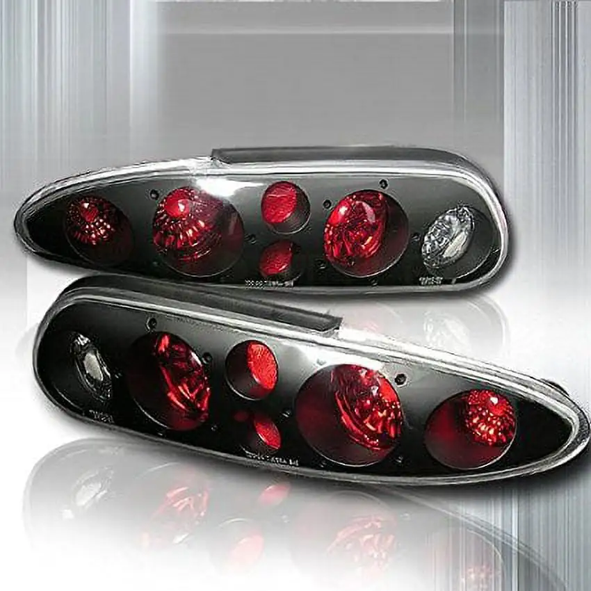 Spec-D Tuning Red LED Tube Black Tail Lights Brake Lamps Compatible with 2003-2006 Chevy Silverado 1500/1500HD/2500/2500HD. 2004-2006 Chevy Silverado 3500. Left + Right Pair Assembly