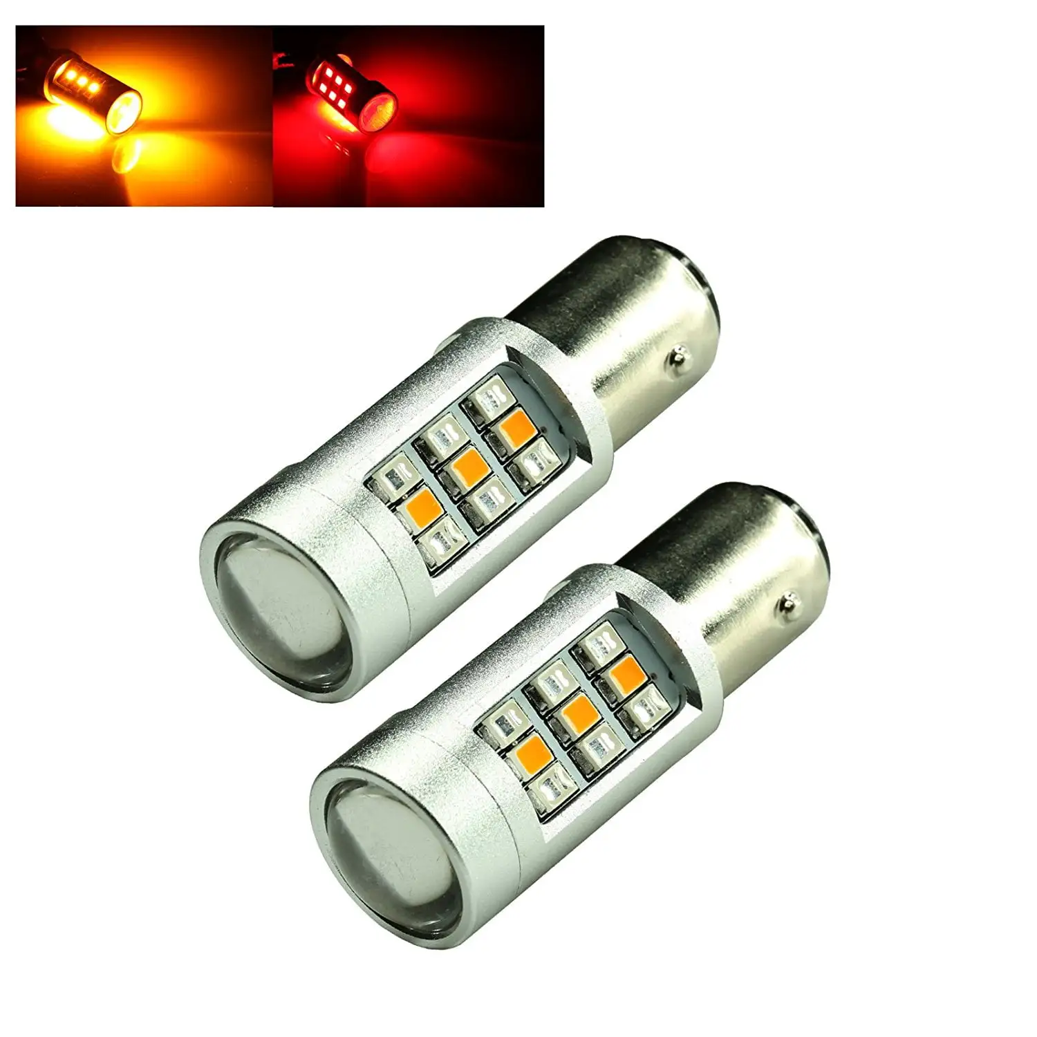 1157 Dual Color 3535 Chip Switchback Red/Amber 33-LED Turn Signal Light Bulbs (1157. Red/Amber)