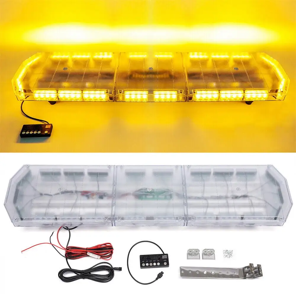 ZhdnBhnos 48'' 88 LED Strobe Light Bar Emergency Warn Beacon Tow Truck Response-Amber Digital Display Switch