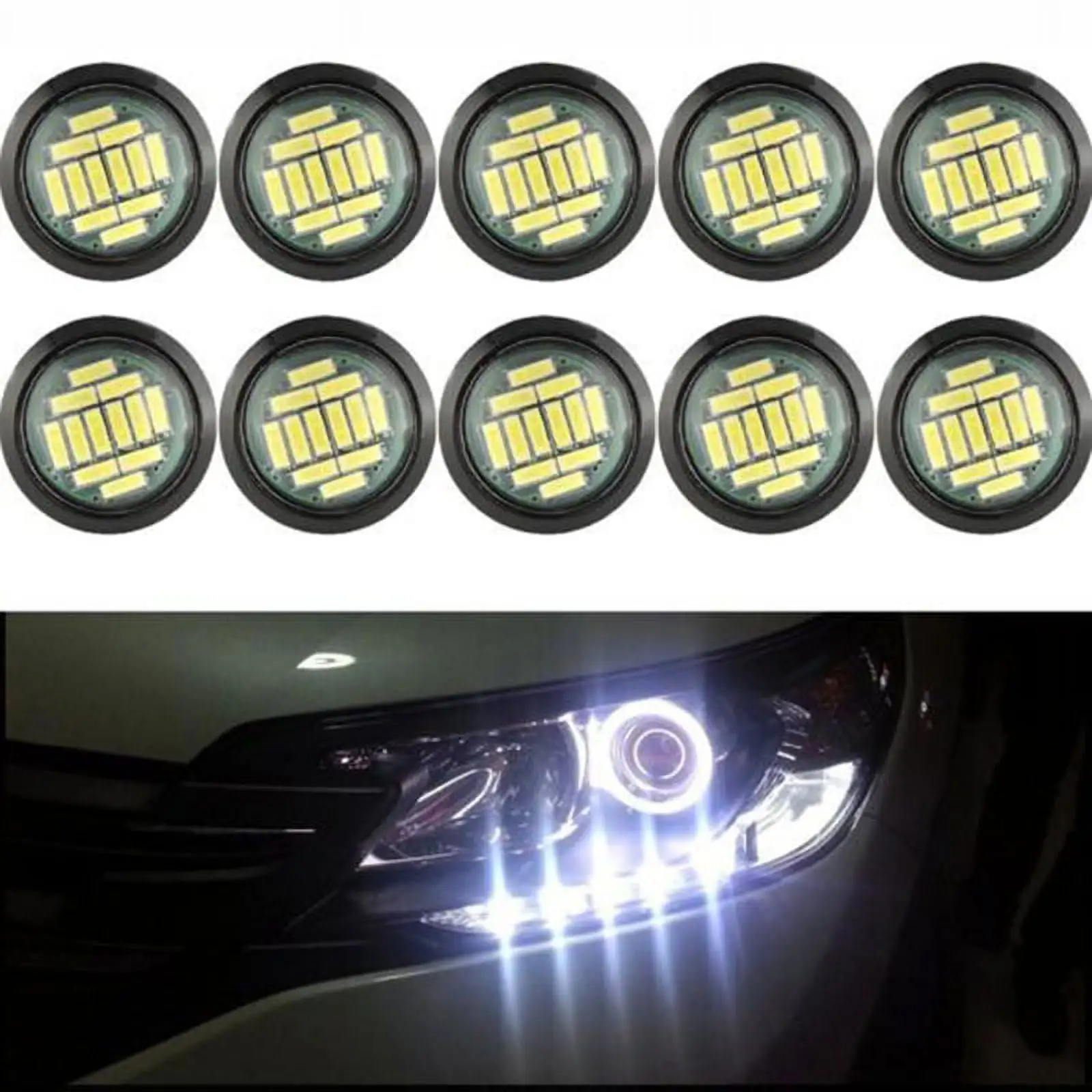 1x White DC 12V 5W Eagle Eye LED Daytime Running DRL Backup Light Car Auto Lamp