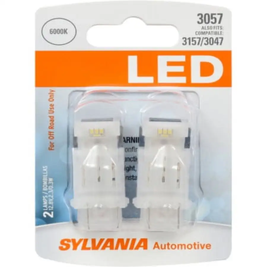 2-PK SYLVANIA 3057 White LED Automotive Bulb