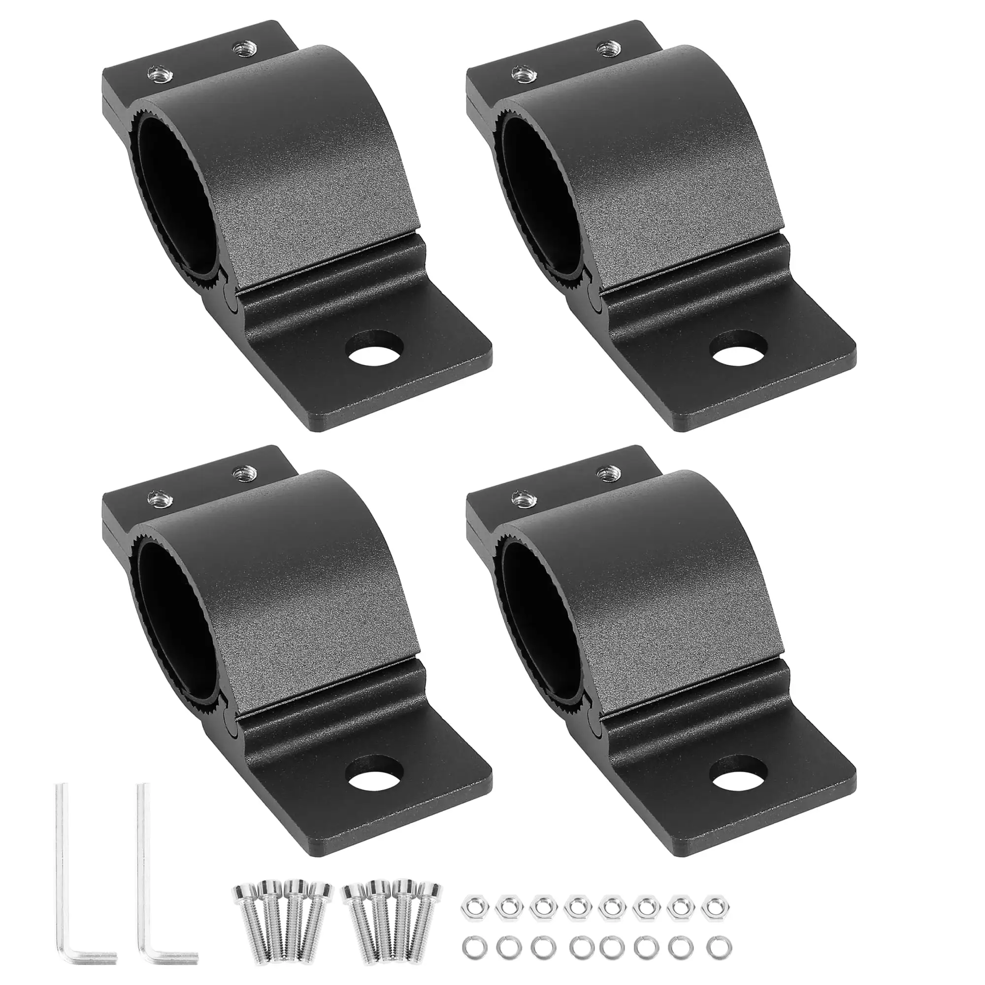 2 Set 40-45mm Universal Black Tube Clamp Bar Clamp Aluminum Alloy Mounting Bracket Stand