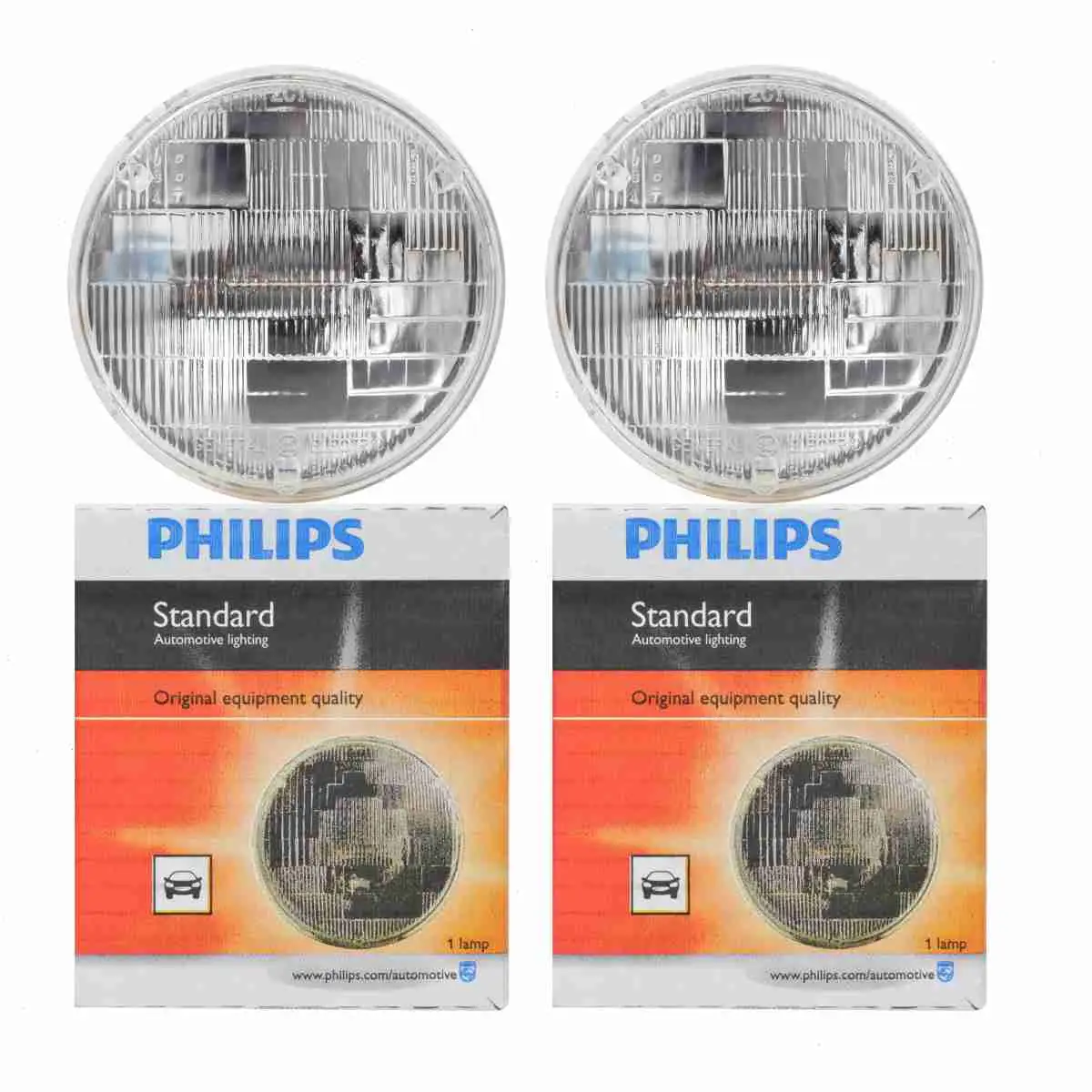 2 pc Philips Low Beam Headlight Bulbs compatible with Plymouth Barracuda Belvedere Belvedere II Cricket Cuda Custom Fleet Speci 1957-1974 Electrical Lighting Body Exterior