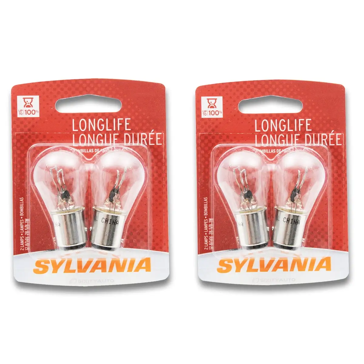 2 pc SYLVANIA 2357LL.BP2 Long Life Multi Purpose Light Bulbs for Electrical Lighting Body Exterior