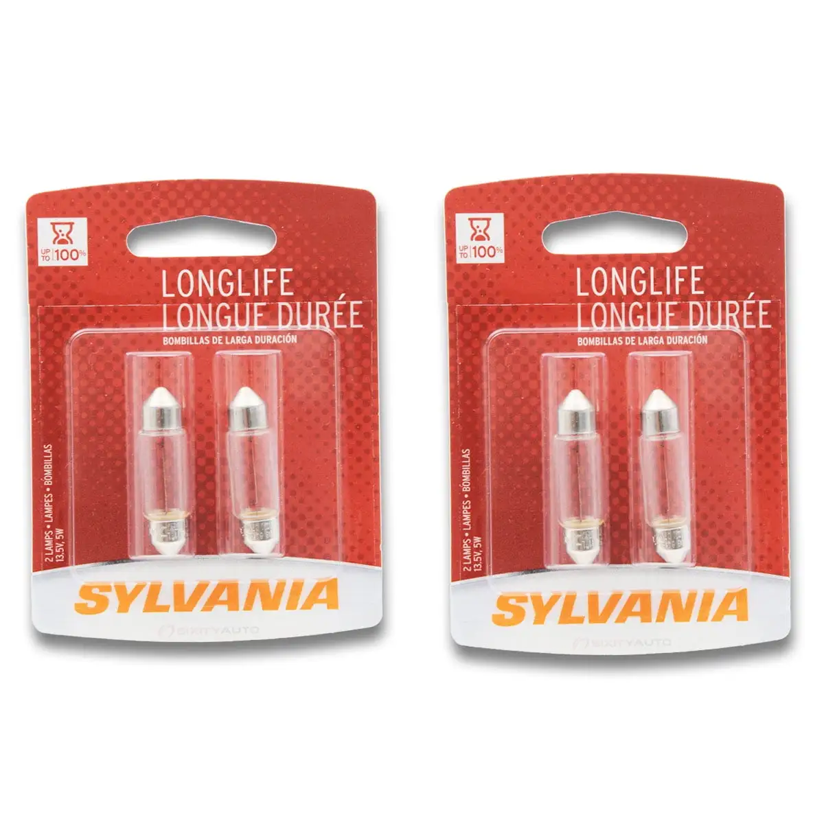 2 pc SYLVANIA 6418LL.BP2 Long Life Multi Purpose Light Bulbs for Electrical Lighting Body Exterior