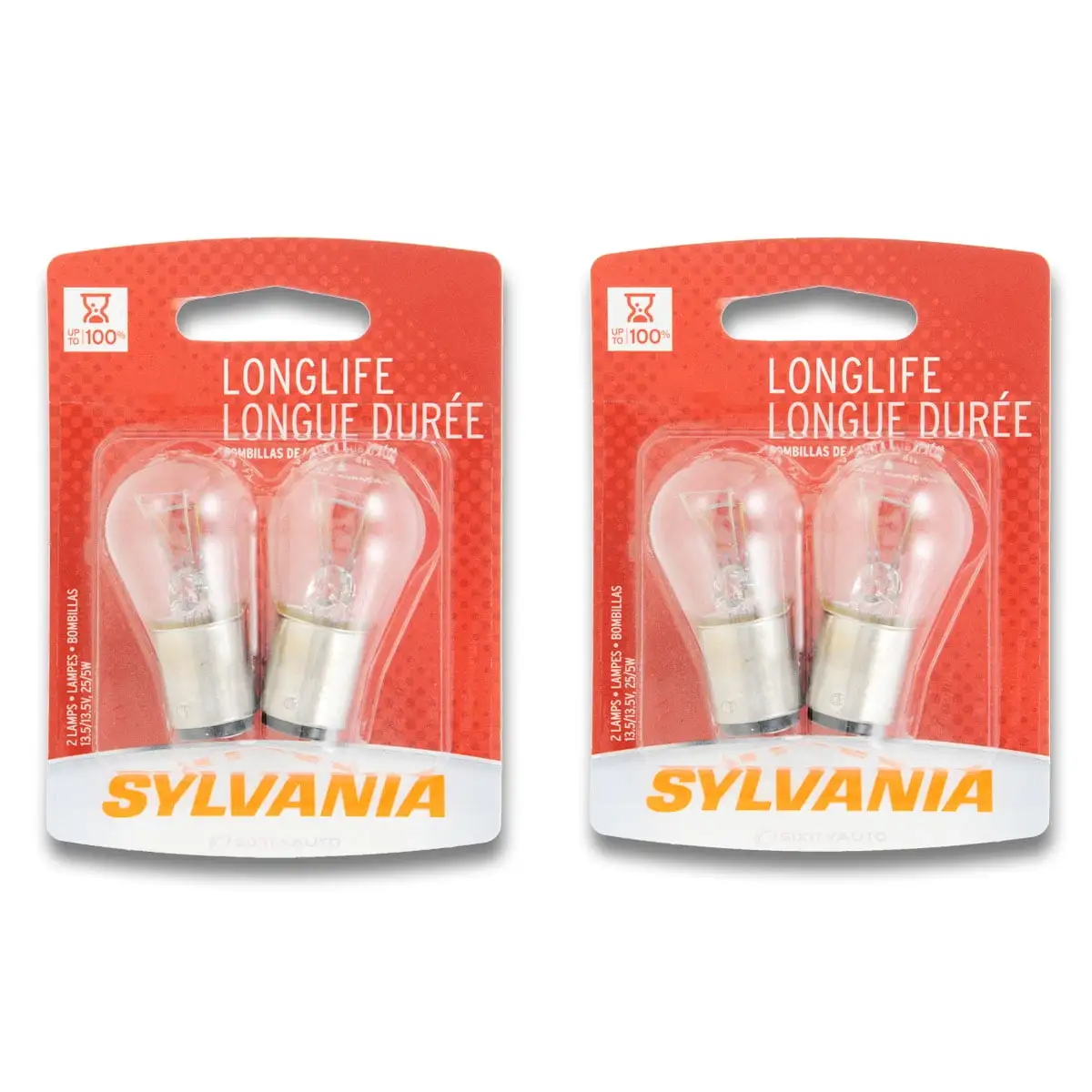 2 pc SYLVANIA 7225LL.BP2 Long Life Multi Purpose Light Bulbs for Electrical Lighting Body Exterior