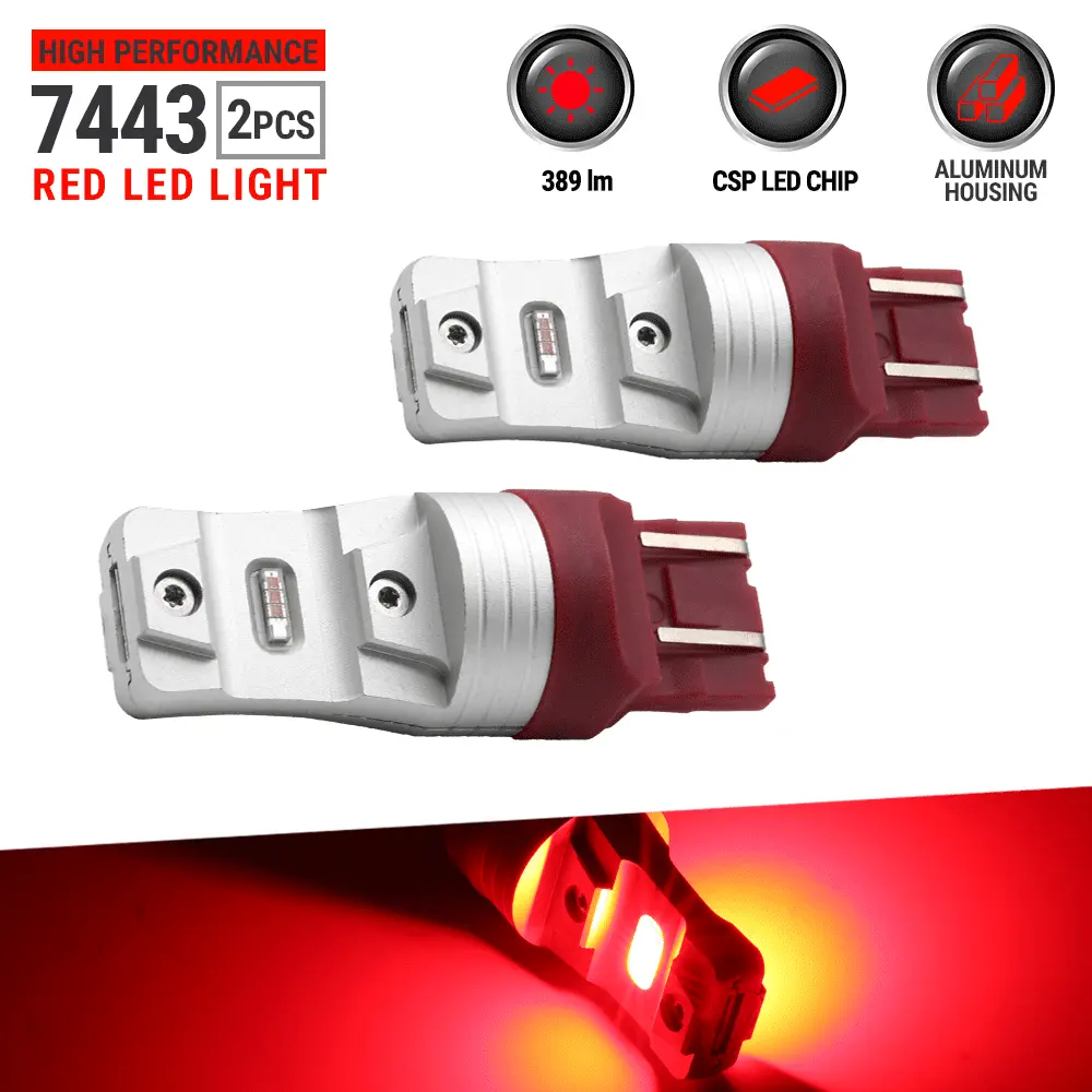 2 x 7443/7440/7444 CSP Red LED Bulb for Brake/Tail/ Stop Light Bulbs