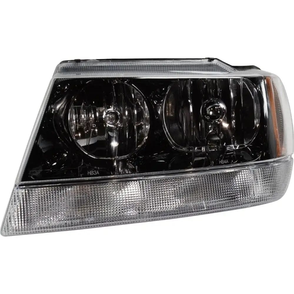 Headlight Left Black Int with Clear Signal Lens For 02-04 Jeep Grand Cherokee