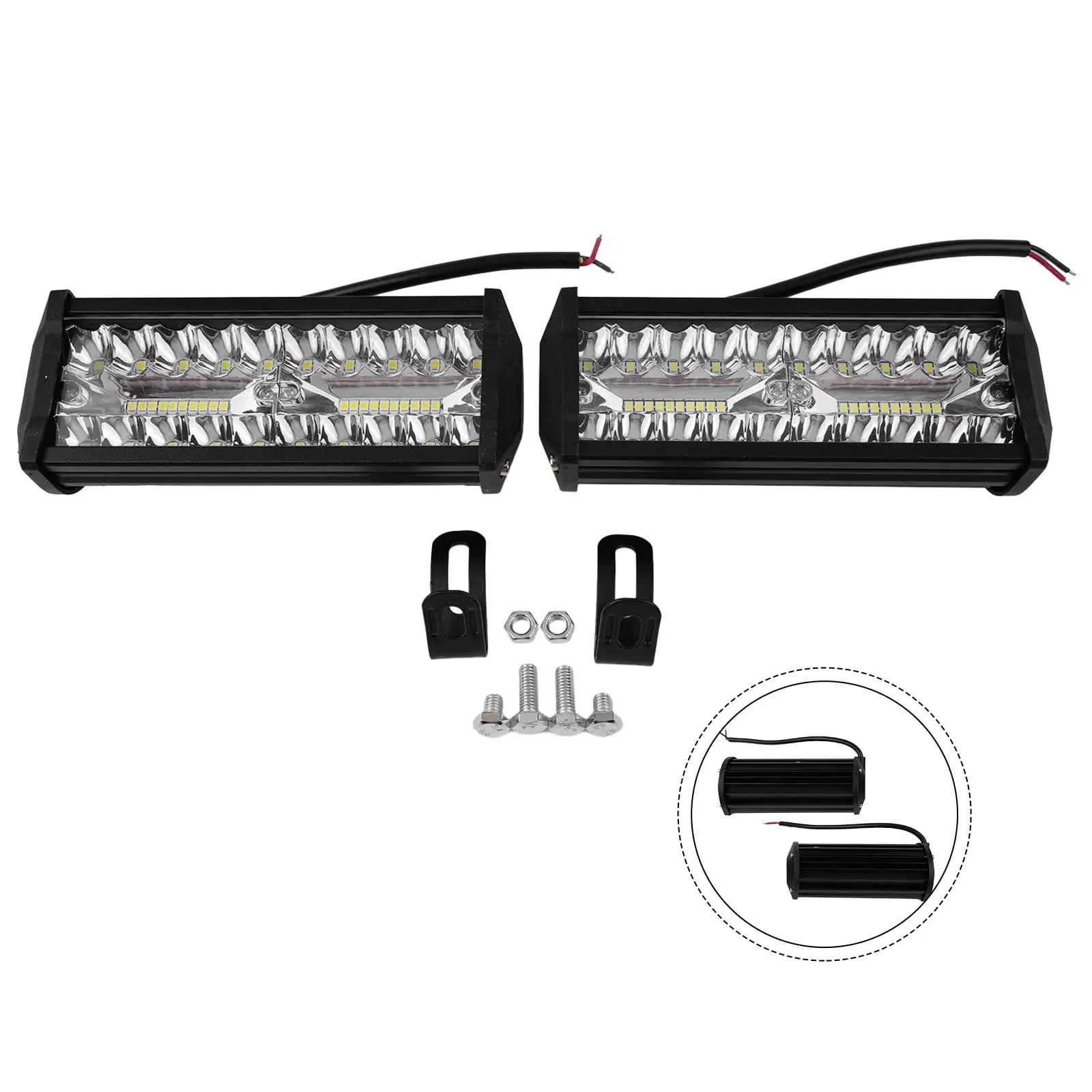 2Pcs 7Inch 120W Led Work Light Bar Spot Flood Work Driving Lights Offroad 4Wd