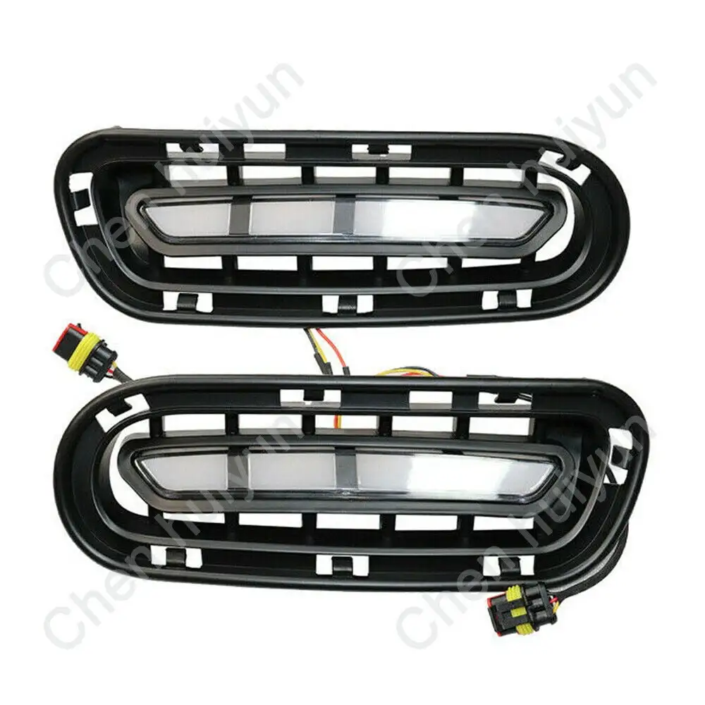 2Pcs Car Daytime Running Light 12V LED Front Fog lamp For Kia Stinger 2019 2020 LED Daytime Running Light Front Bumper Fog lamps 1Pair For 2019 2020 Kia Stinger Front LED Fog Light