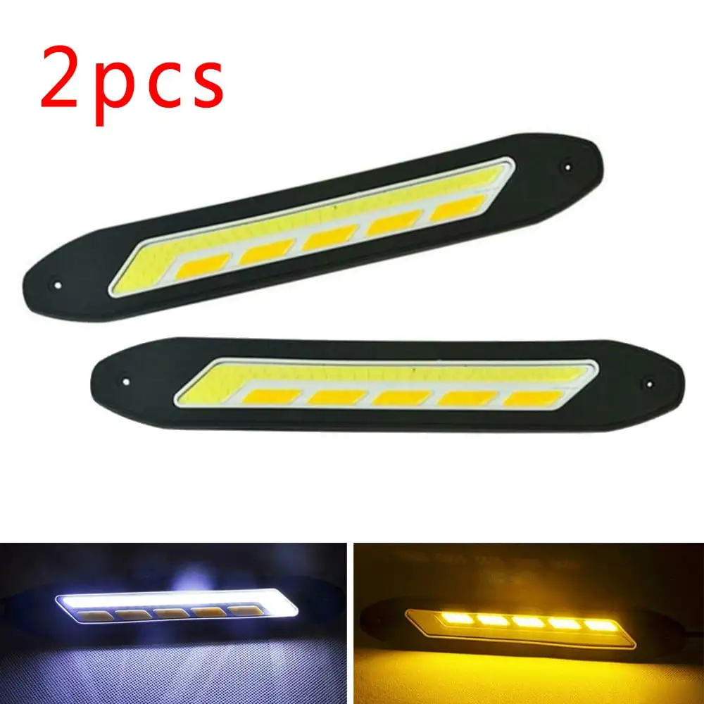 2Pcs Waterproof 12V Led Cob Auto Car Drl Driving Daytime Running Lamp Fog Lights