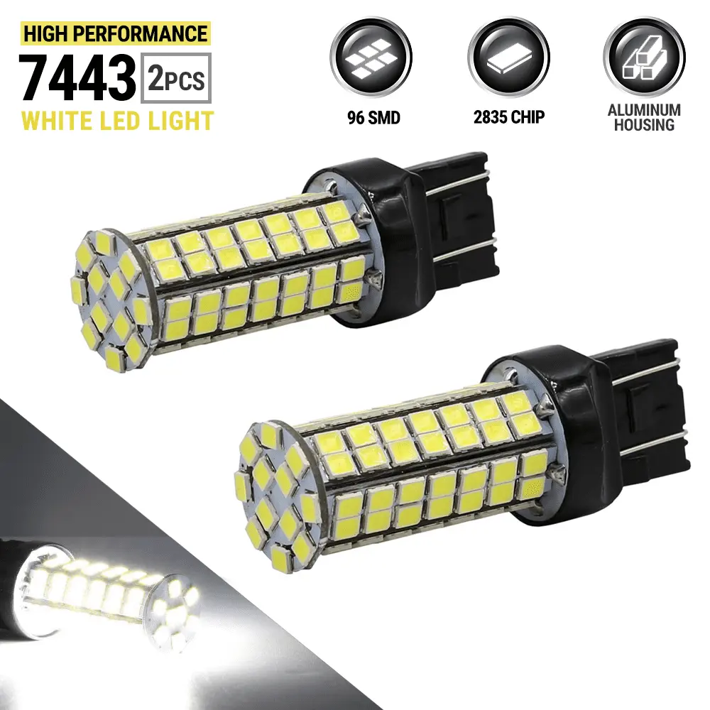 2X 40W 7443/7440 LED 6000K White Reverse Brake Tail Stop High Power Light Bulbs