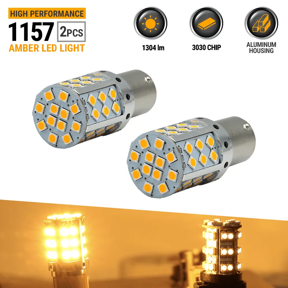 2X 50W 7443 LED Rear Turn Signal Parking High Power Light Bulbs Amber Yellow