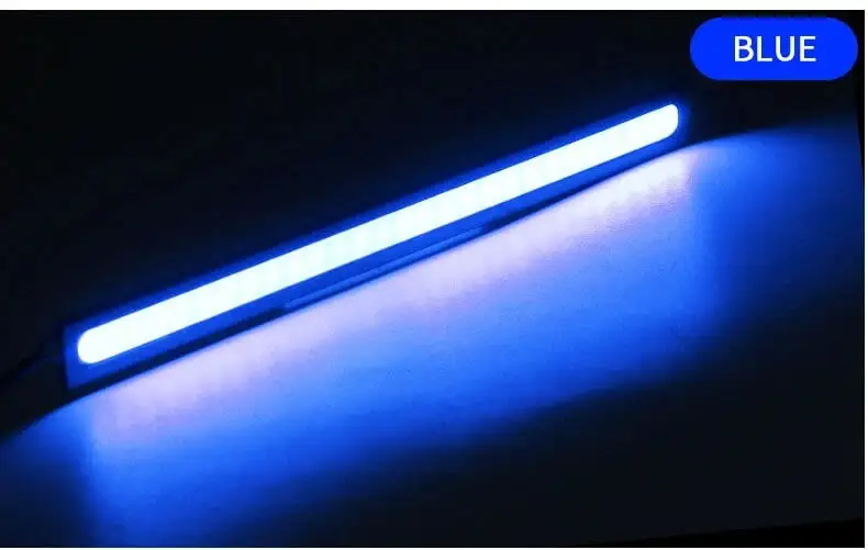 2X Universal 17cm Car Led Light Bar Strip Cob Daytime Running External Lights Auto Waterproof Car Styling DRL barra Led Lamp 12V blue 2pcs 17cm