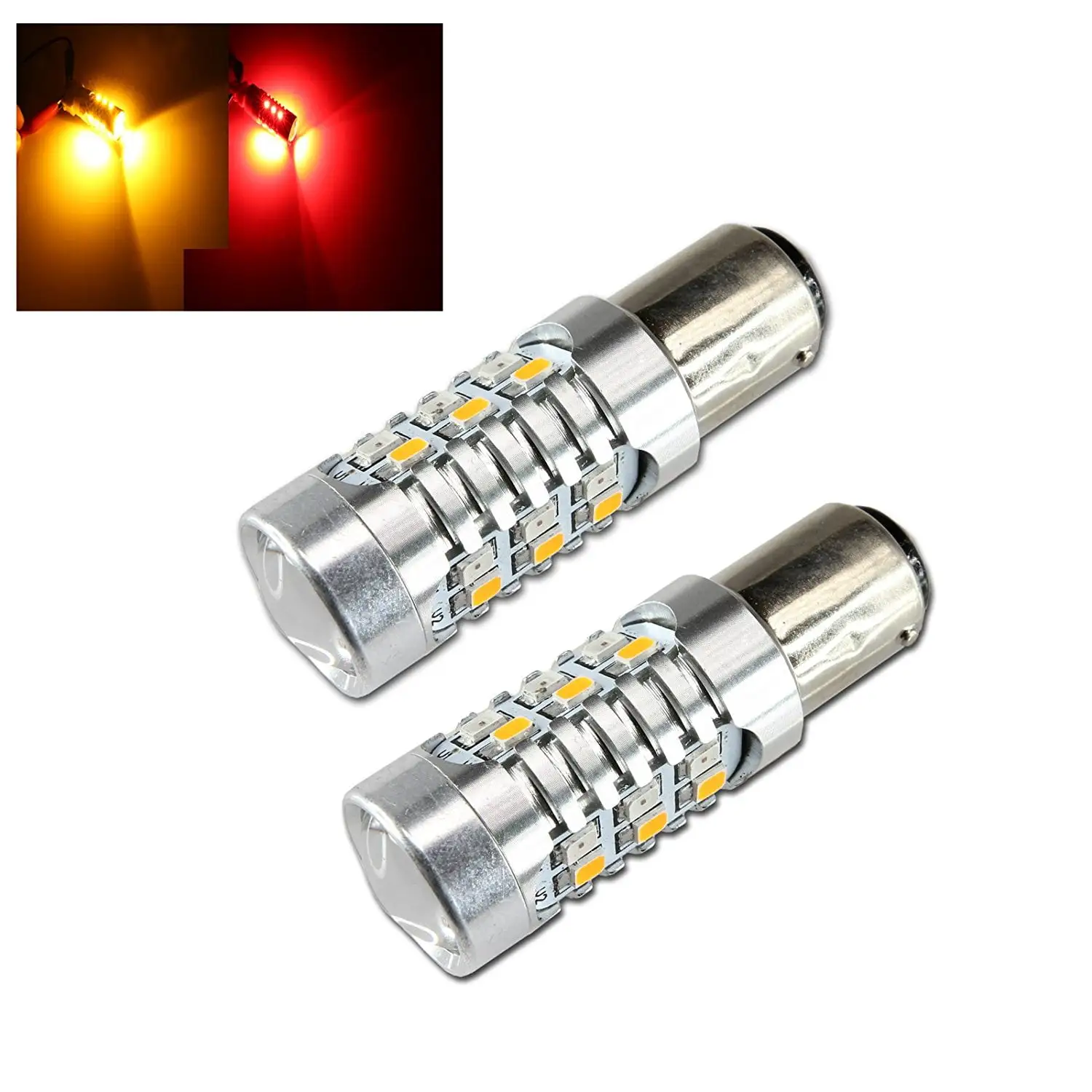 1157 High Power Dual Color Switchback 2835 Chip Red/Yellow 22-LED Turn Signal Light Bulbs (1157. Red/Yellow)