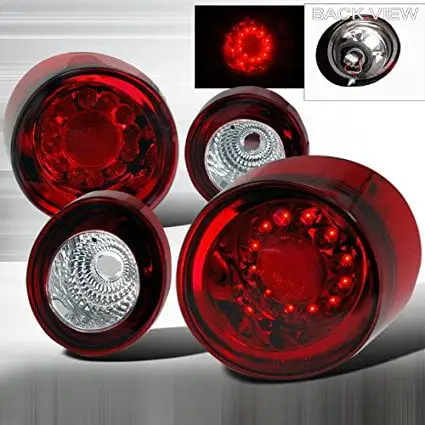 AKKON - For 07-09 Dodge Ram 1500 2500 3500 Pick up Truck Black Bezel Headlights + Red lens Tail lights Combo