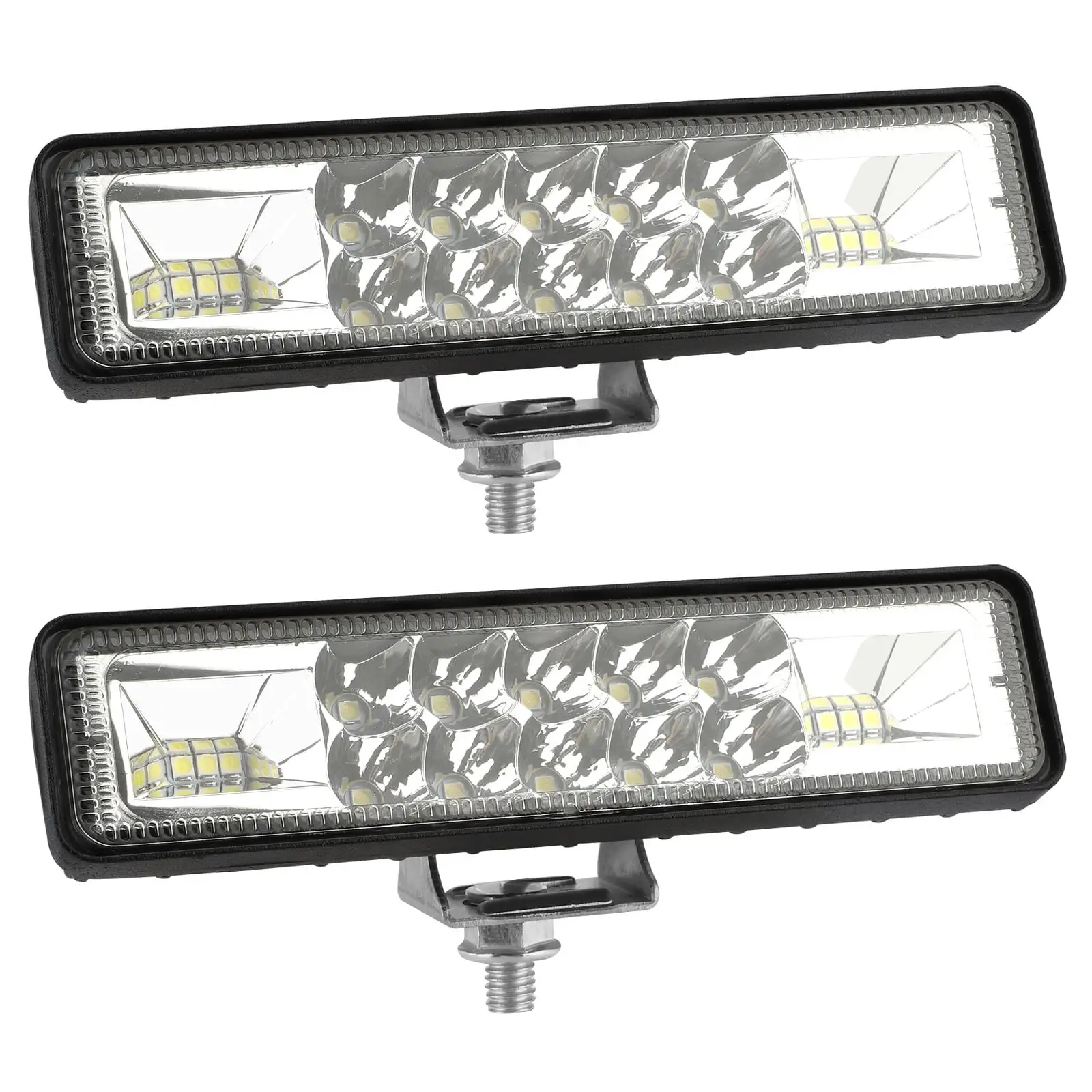 2pc 6 Ultra-Slim Single Row Off Road CREE LED Light Bar. EEEkit 18W Fog Driving Work Lights. Wide Degrees Flood Light for Trucks ATV Cars