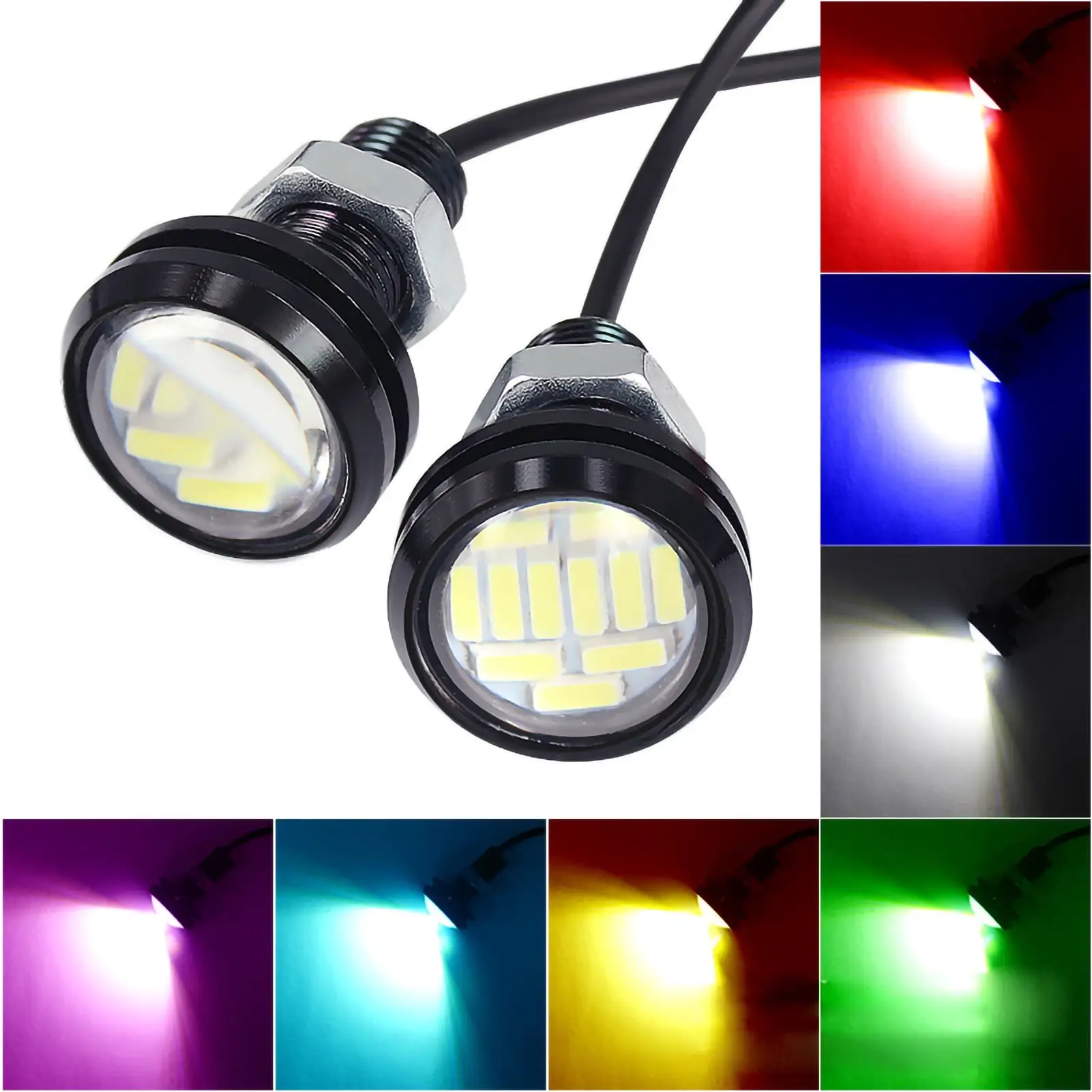 2pcs Eagle Eye LED Light High Brightness for Daytime Running Light Automobiles Lamps