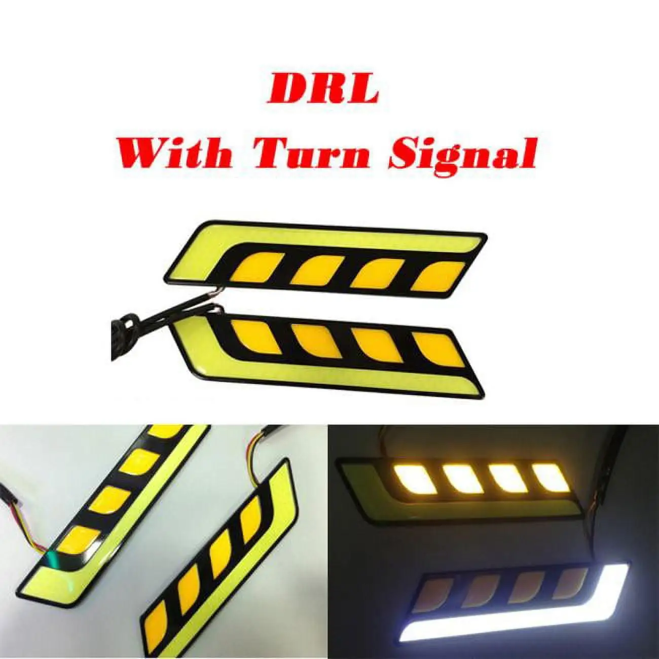 2pcs LED COB Lamp Car Daytime Running DRL with Turn Signal for Woman and Man