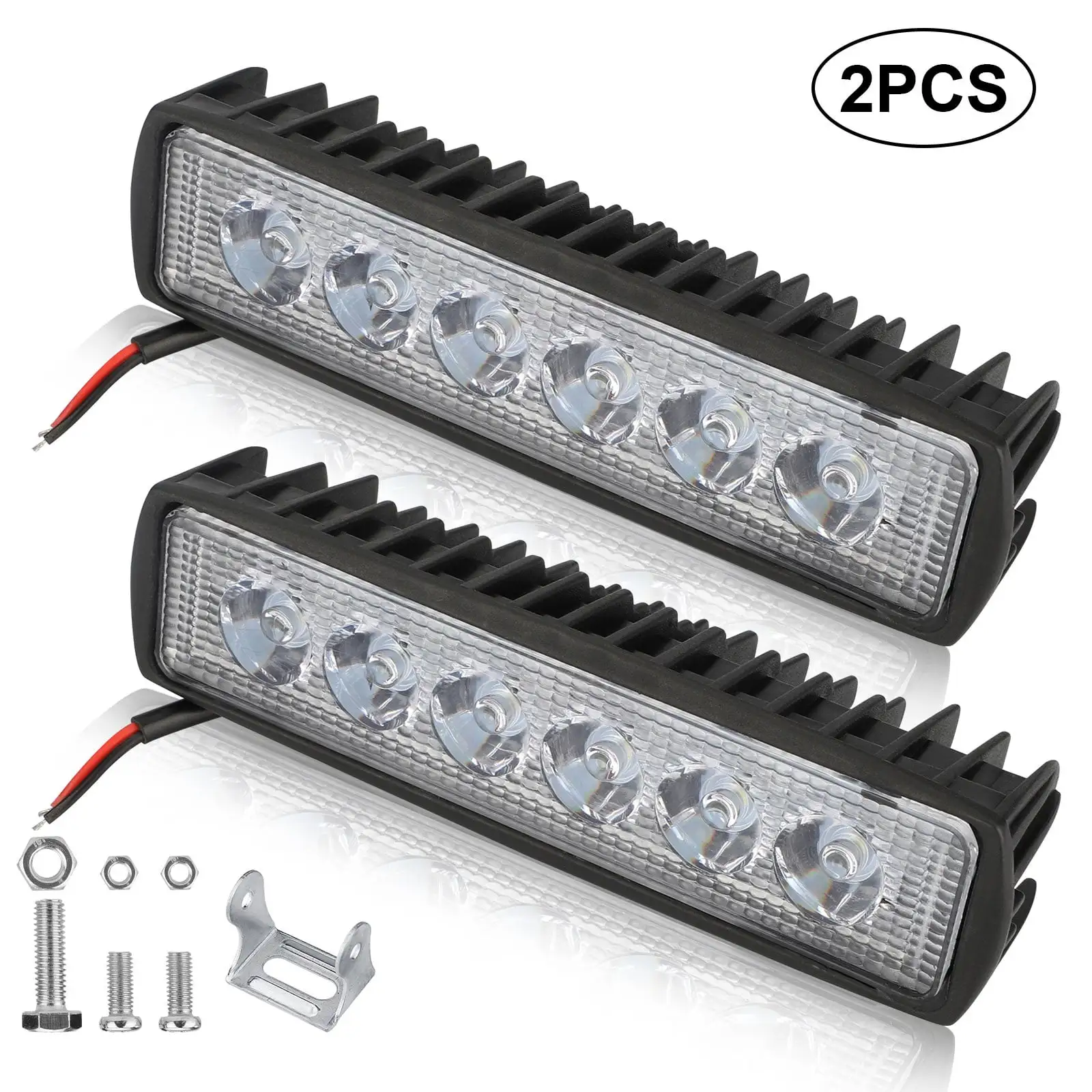 2pcs LED Pod Light Bar. TSV LED Driving Lights. 6inch 36W 4800LM Flood Off-Road LED Fog Light for 12V Truck SUV ATV Boat Motorcycle Jeep. 6000K White Universal Waterproof Work Lighting