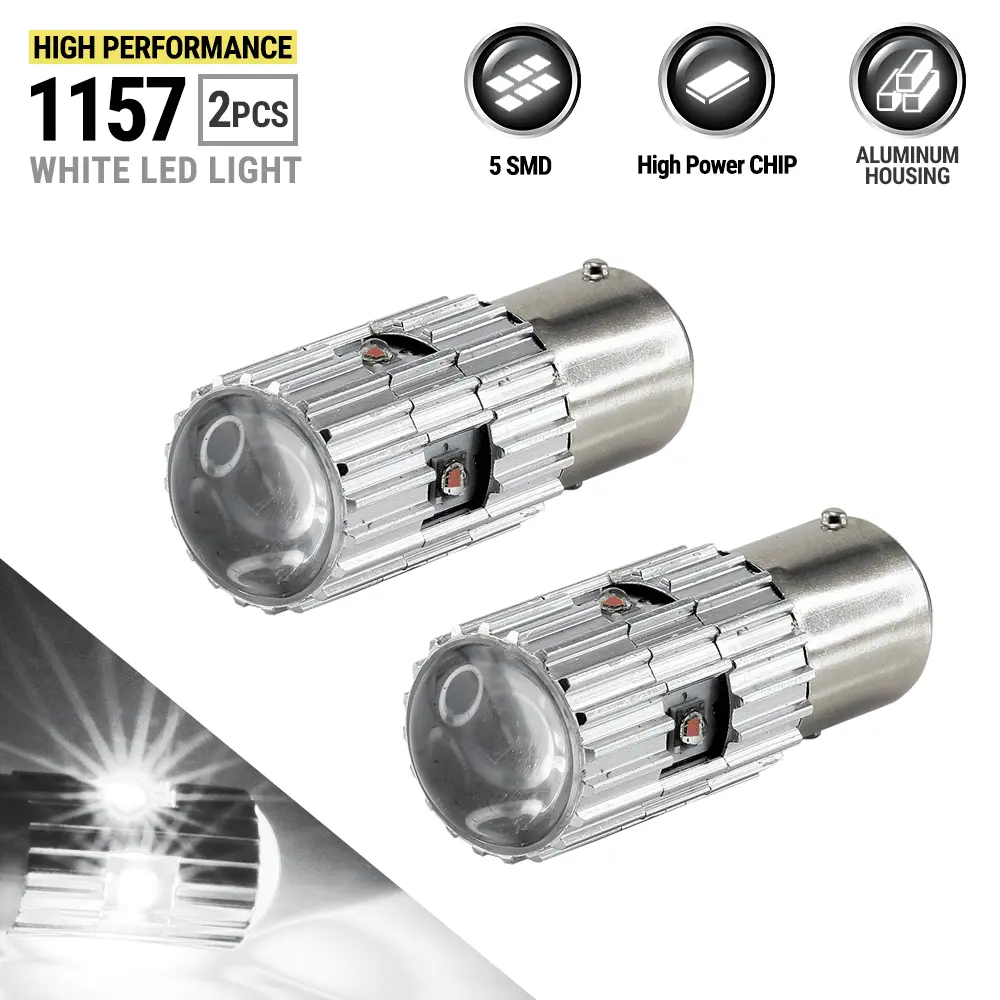 2x 1157/2357A High Power Cree Chip LED 700LM White Front Turn Signal Light Bulbs