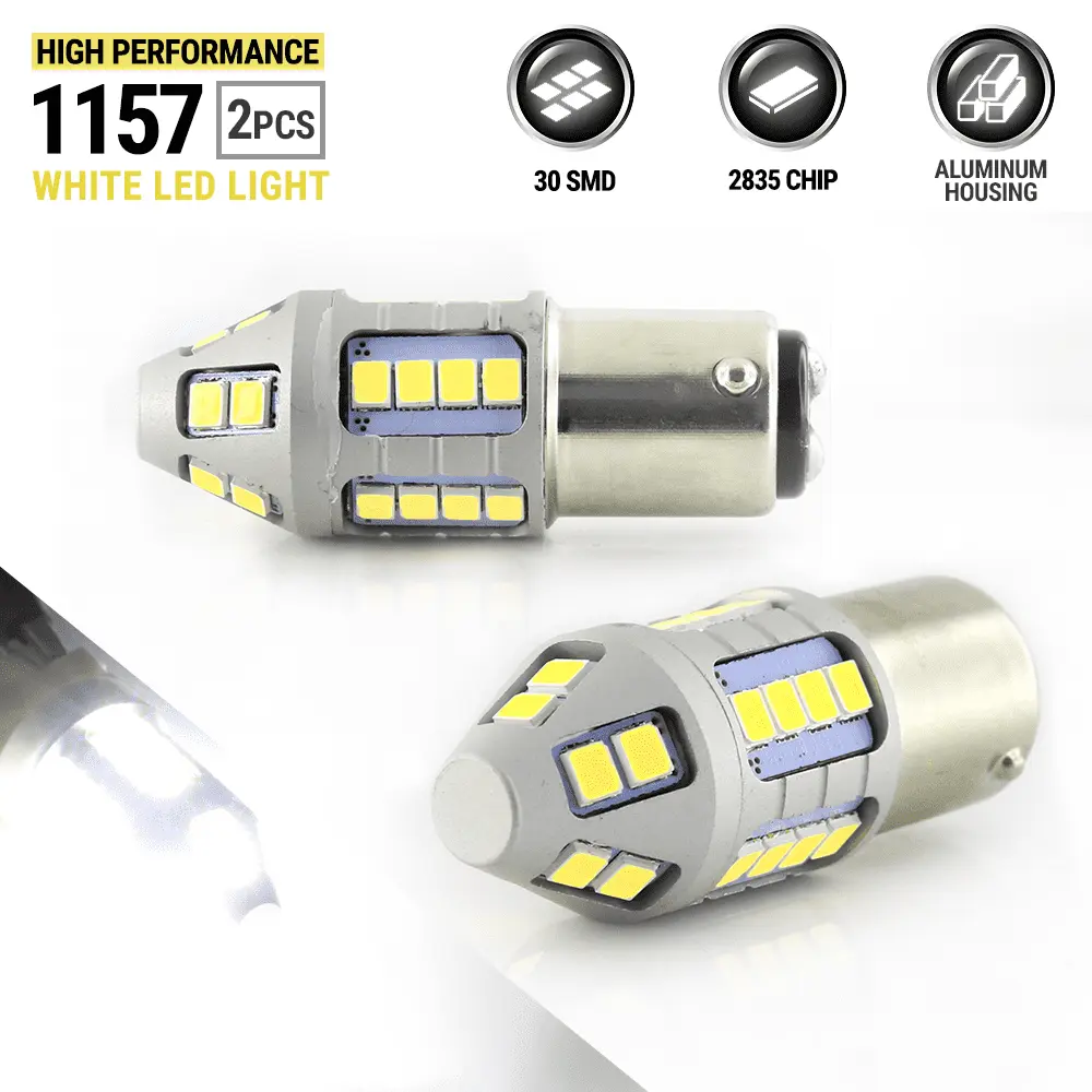 2x 1157 LED bulbs 6000K White for Turn signal or Reverse Light