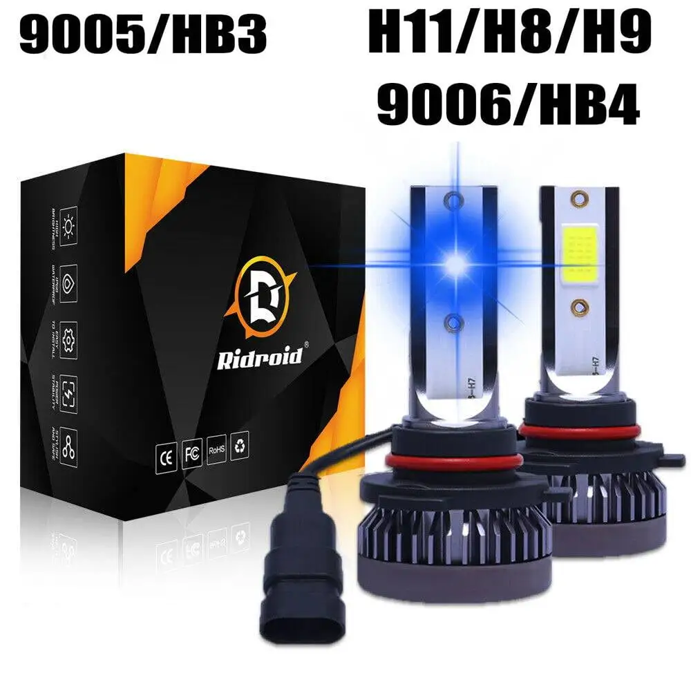 2x H11 H8 H9 9005 9006 HB4 LED Headlight Bulb Kit Low Beam 8000K Ice Blue Light