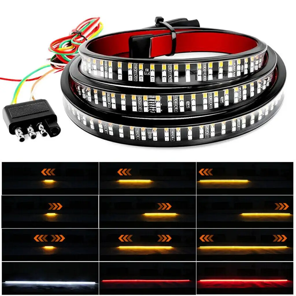 3 Row LED Truck Sequential Signal 60 Tailgate Light Strip Bar