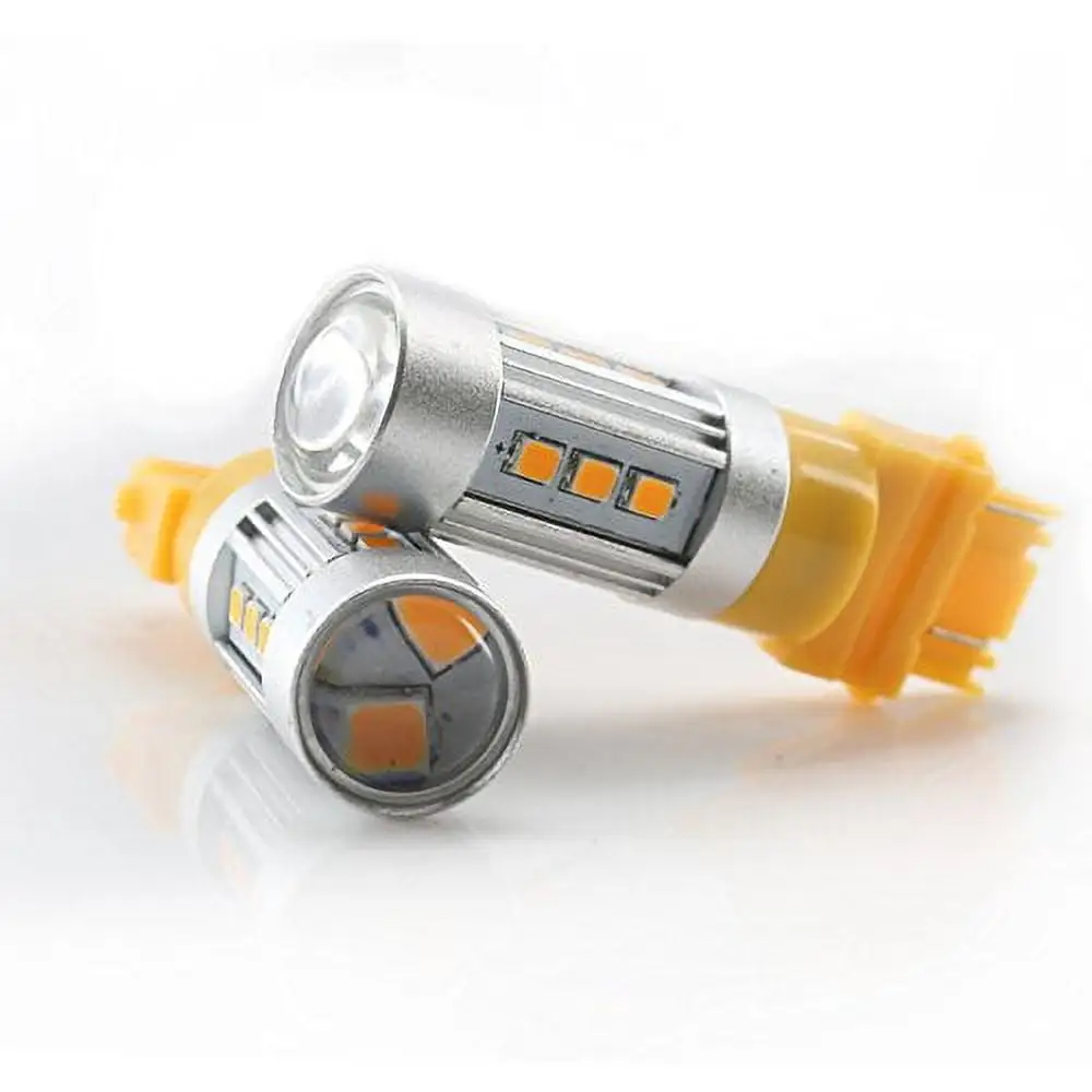 3157 Amber Yellow High Power Projector 2835 Chip 15-LED Turn Signal/Parking Light Bulbs (3157. Yellow)