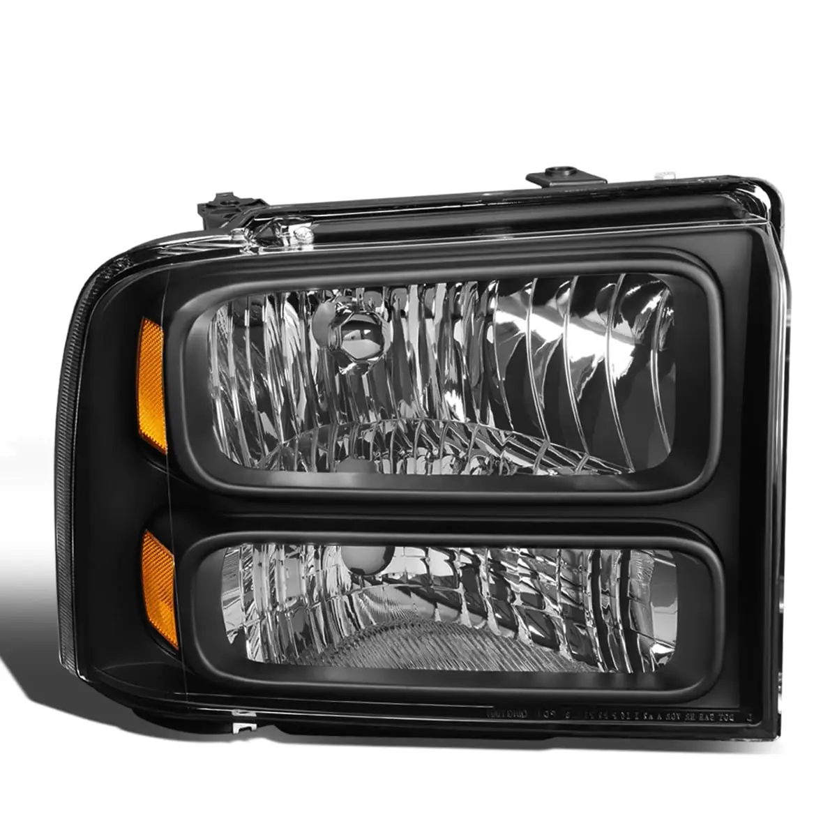 DNA Motoring OEM-HL-0025-R For 2005 to 2007 Ford F250 F350 F450 F550 Super Duty Pair Factory Style Headlight Lamp Assembly Right / Passenger Side 06 Black FO2503217 FO2503217