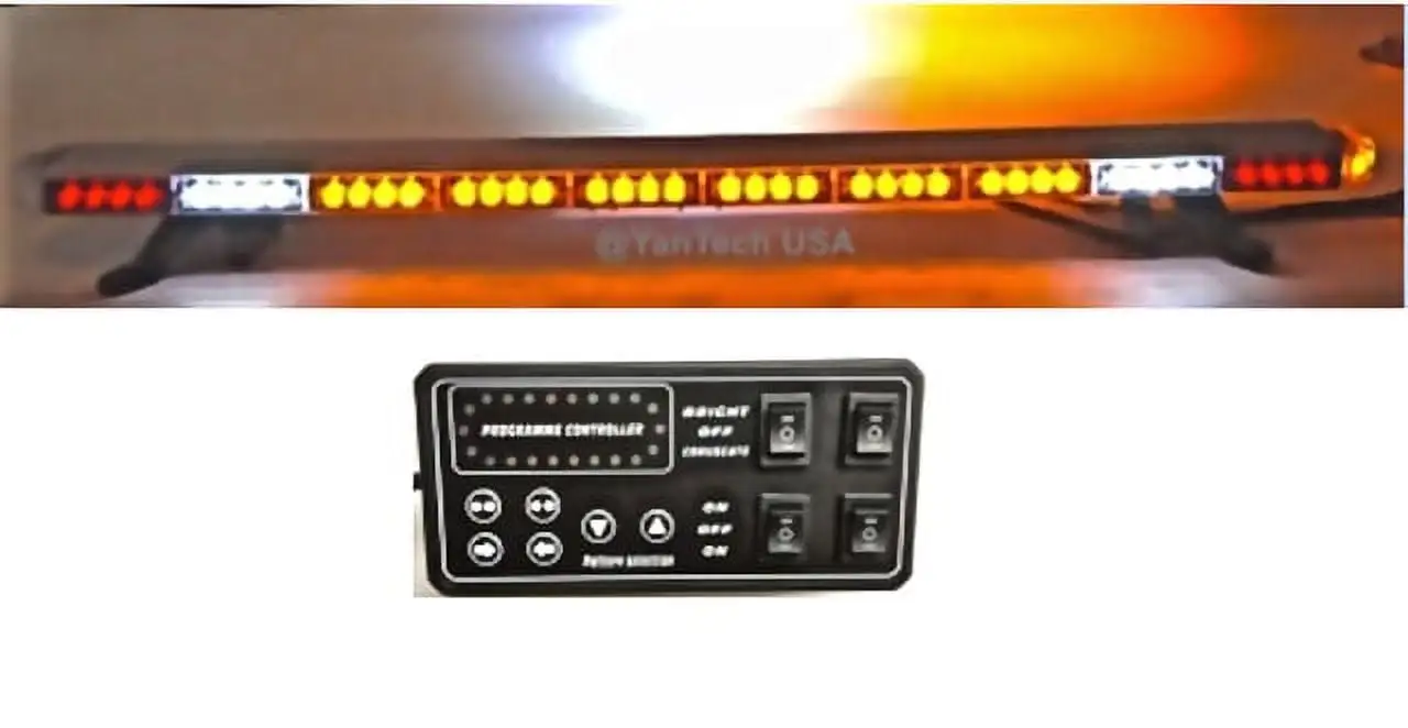 40 Amber LED Emergency Light Bar Flashing Tow/Plow Truck Wrecker w/ BRAKE/TURN SIGNAL LIGHTS