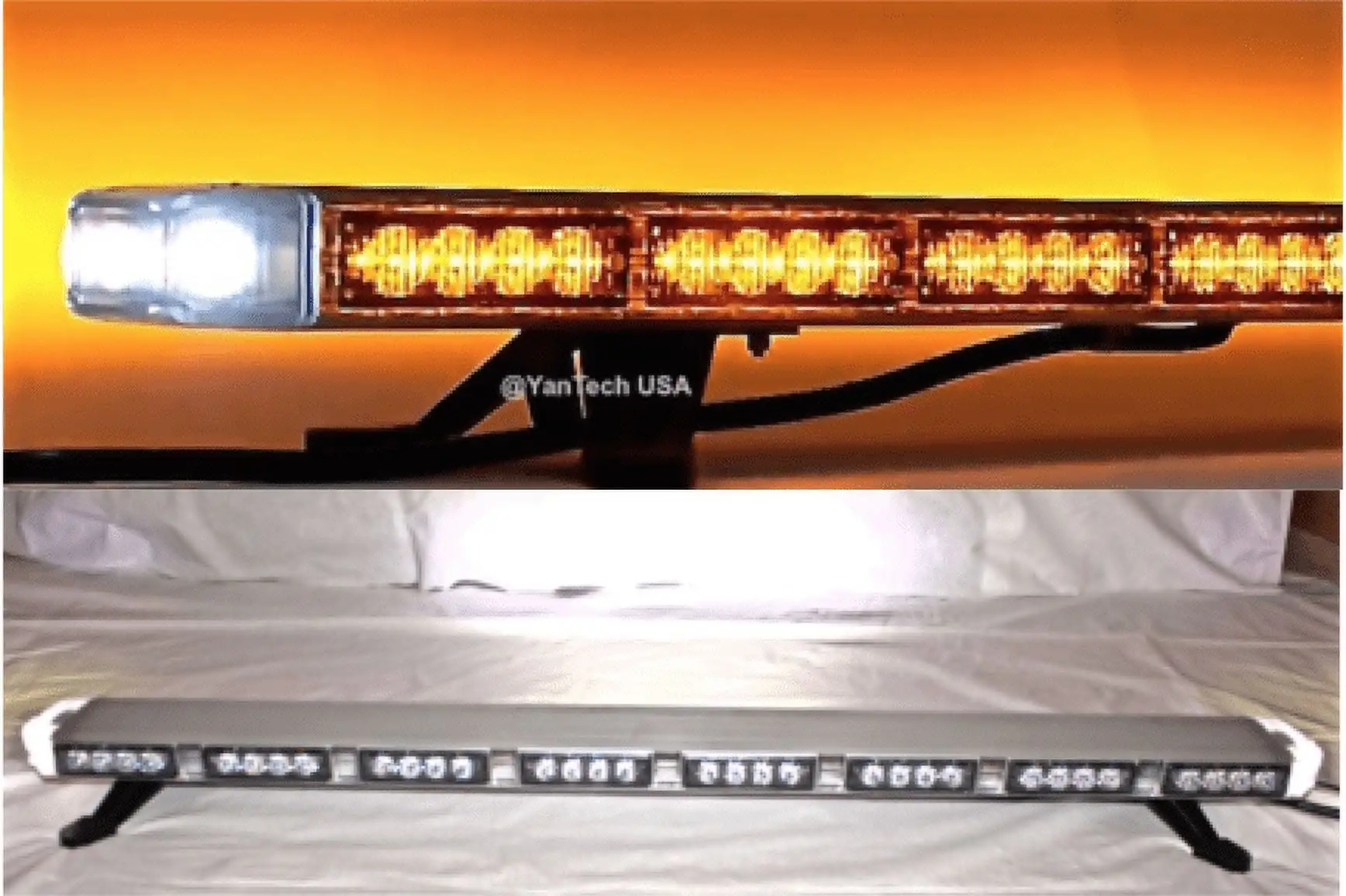 47 Amber LED Emergency Strobing Light Bar w/ Take Down. Alley. Brake/Turn Signal - YanTech