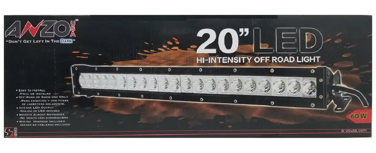 AnzoUSA 20 LED Hi-Intensity Off Road Light Bar 5000 Lumens 60 Watts