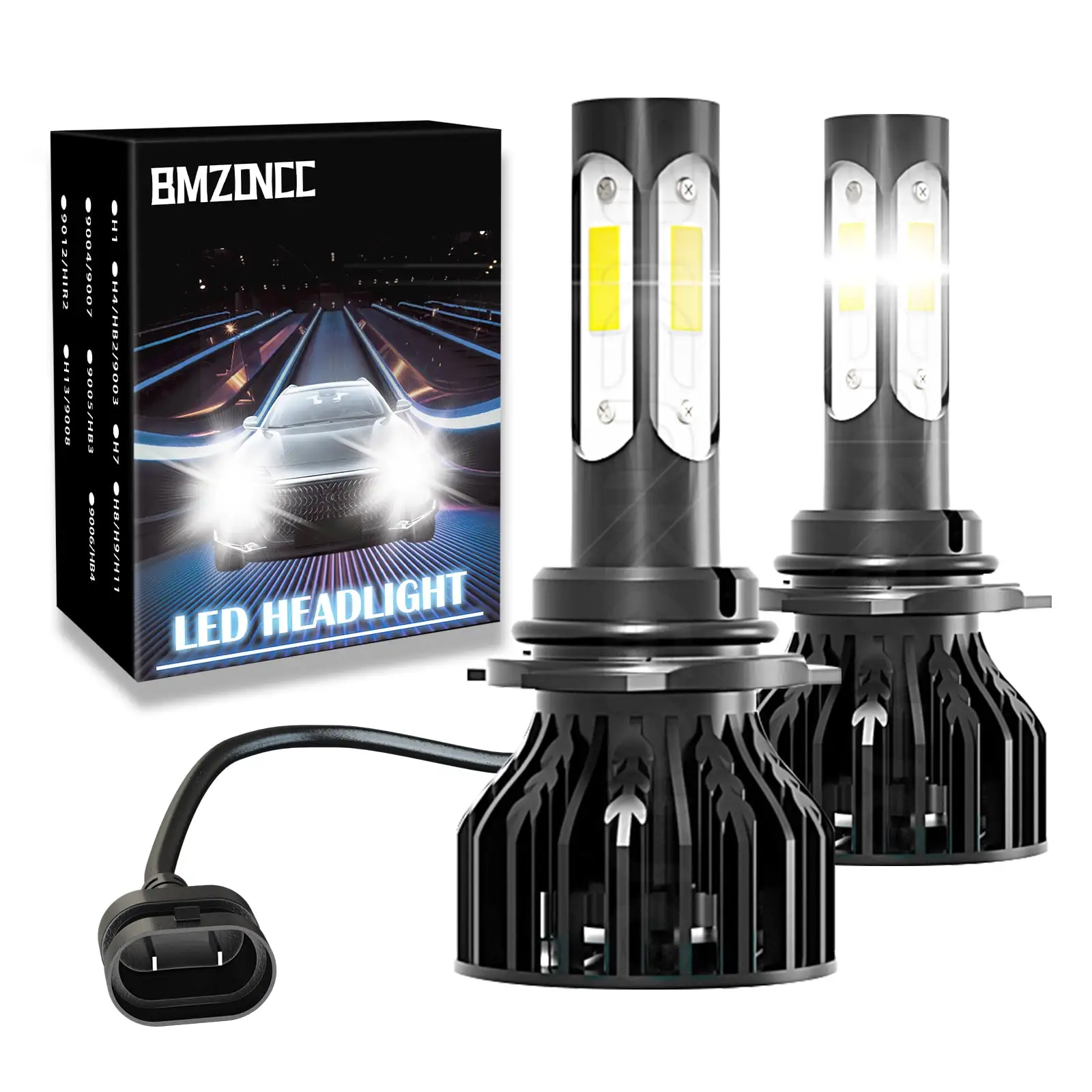 For Ford Explorer 2011-2019 4 side COB LED Headlight Bulbs.Super Bright LED Conversion Kit 12000LM.9005/HB3 High Beam and Low .Pack of 2