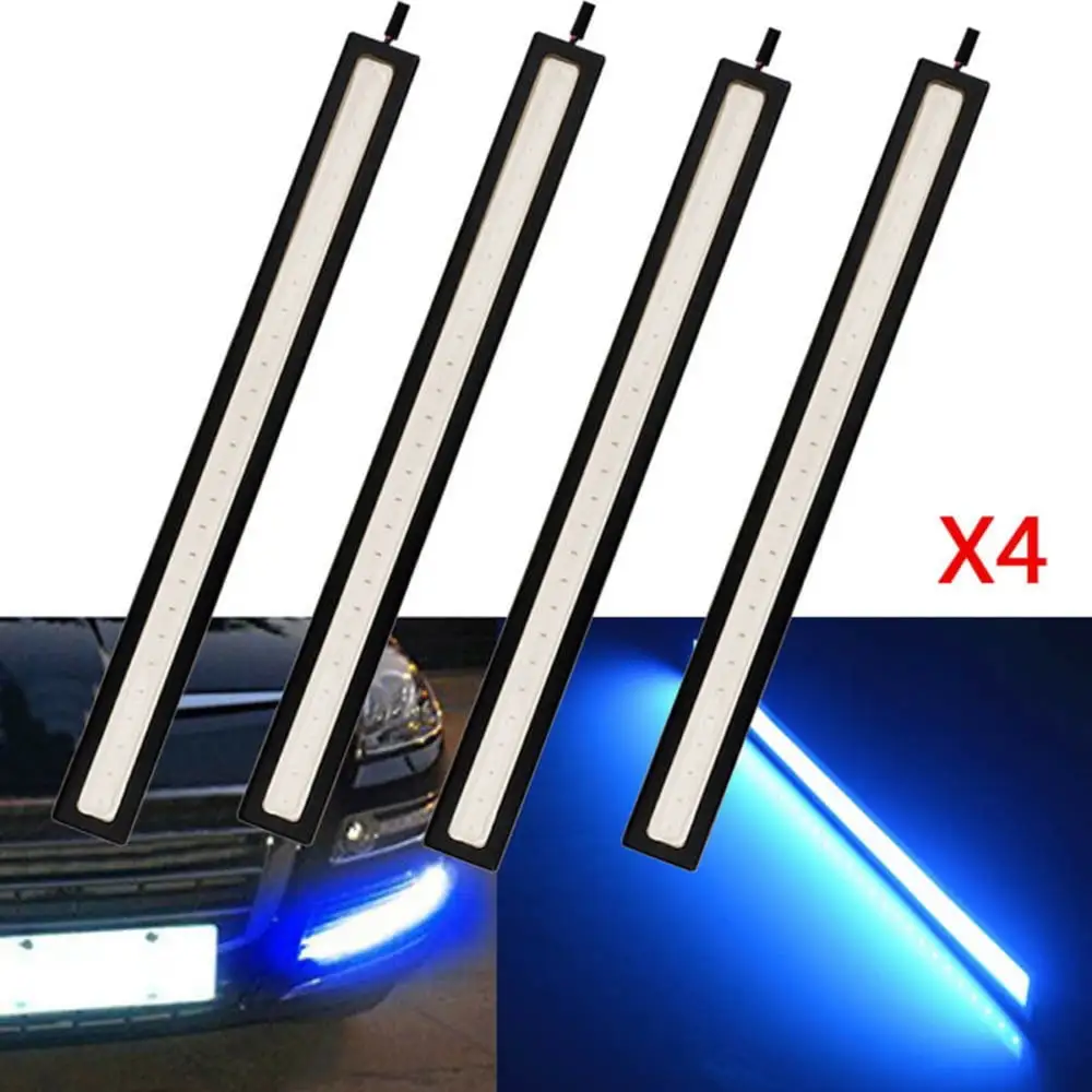 4Pcs Cob Daytime Running Light Lamp 17Cm Super Bright Ultra-Thin Waterproof